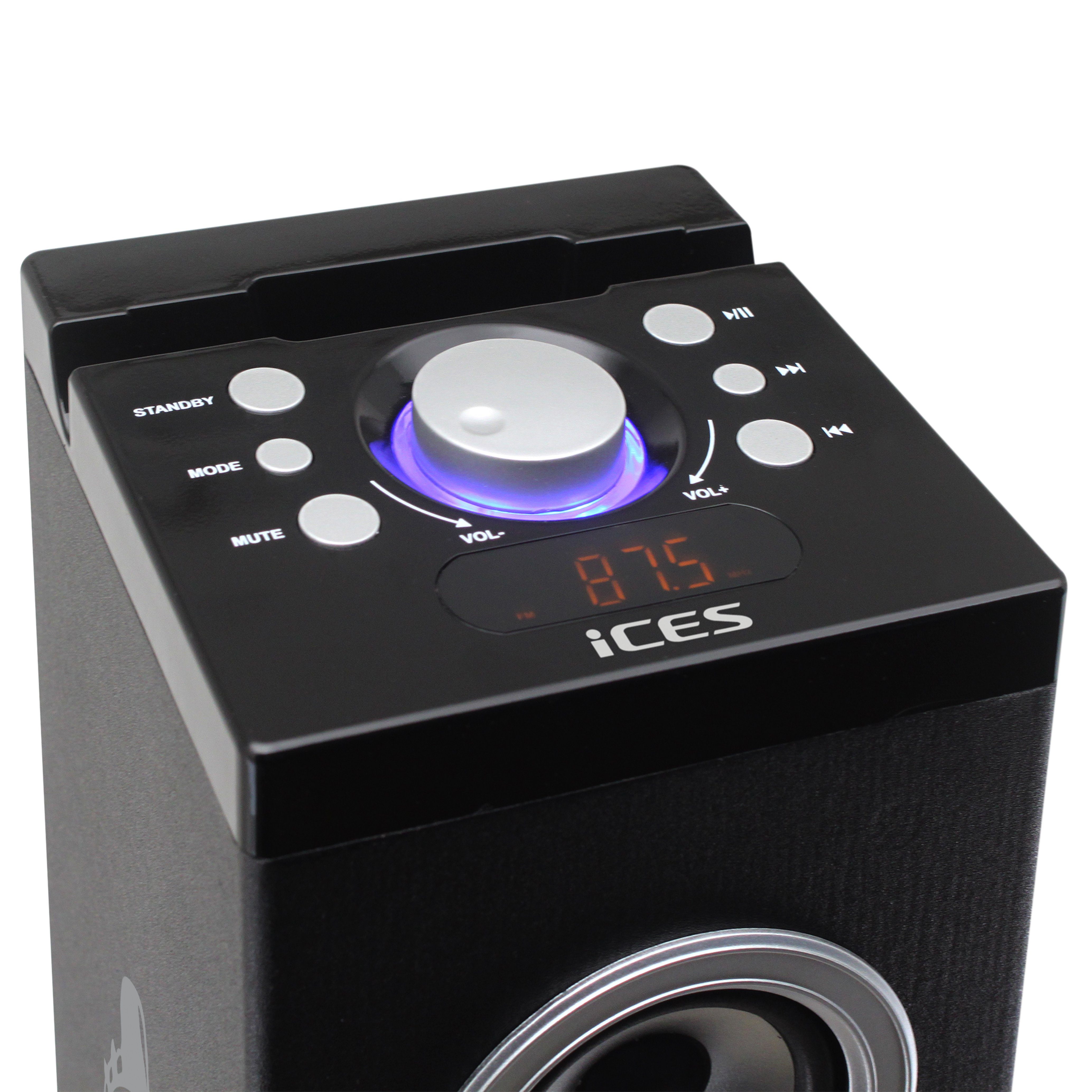 Lenco IBT-6 NY Liberty Bluetooth-Lautsprecher 1.0 (Bluetooth, 40 W, Bluetooth-Speaker, FM-Radio mit USB/SD-Slot, AUX, LCD in 6 Designs)