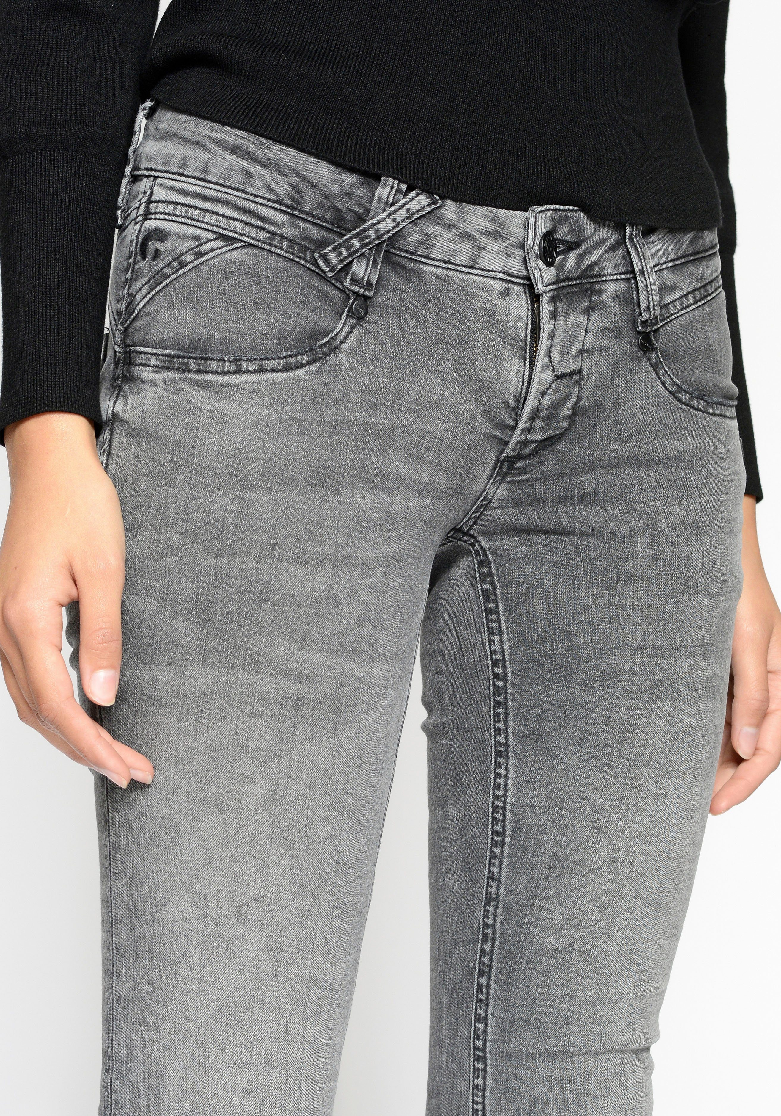 authenischer Used-Waschung GANG in Skinny-fit-Jeans black 94Nena abrasion