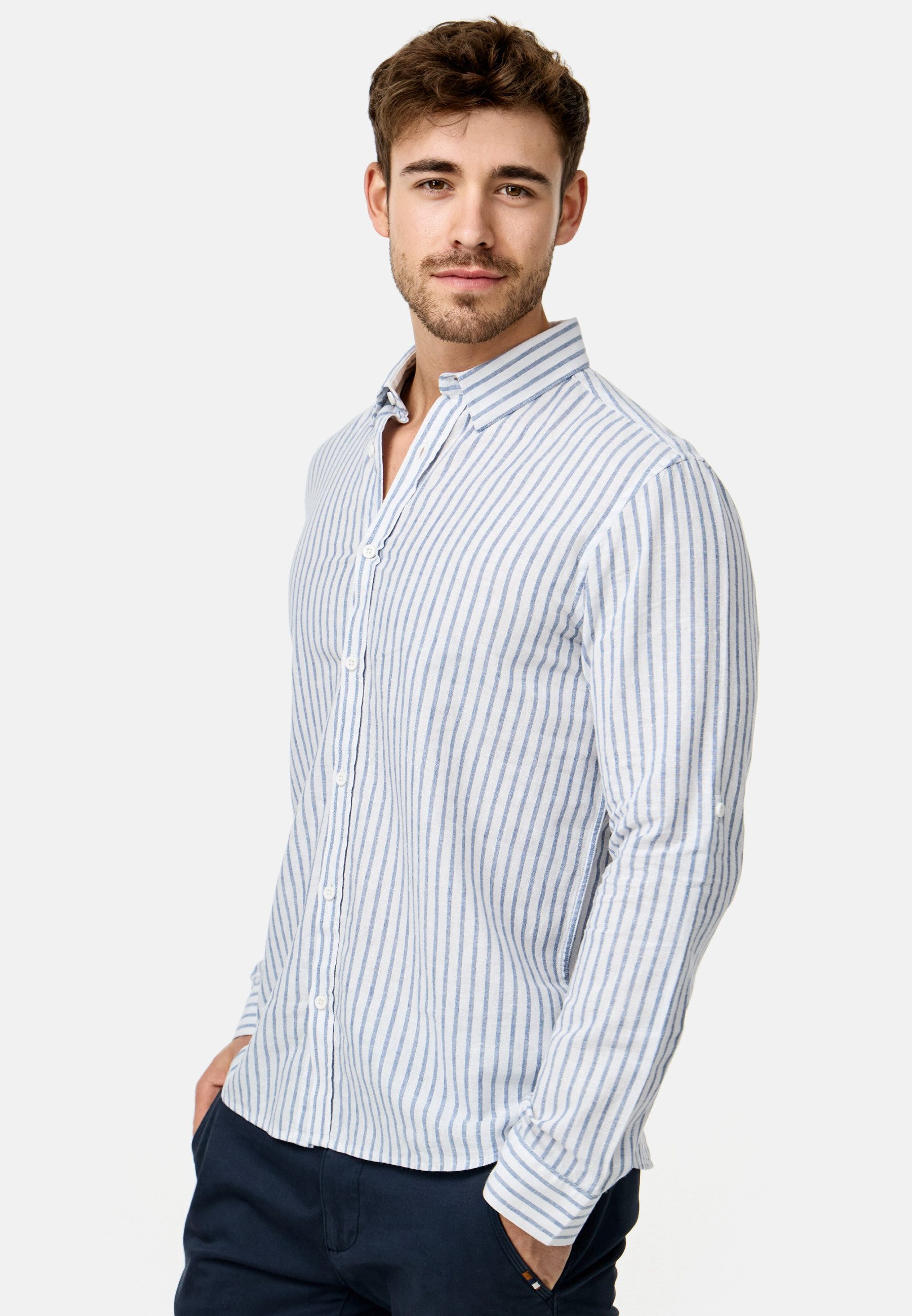 Indicode Langarmhemd Herren Brayden Herrenhemd Langarm mit Button-Down-Kragen