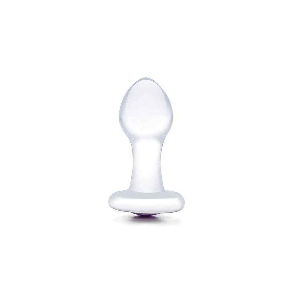 Glas Analplug Glas Bling Bling - Glass Butt Plug 3,6 cm, mit Schmuckstein