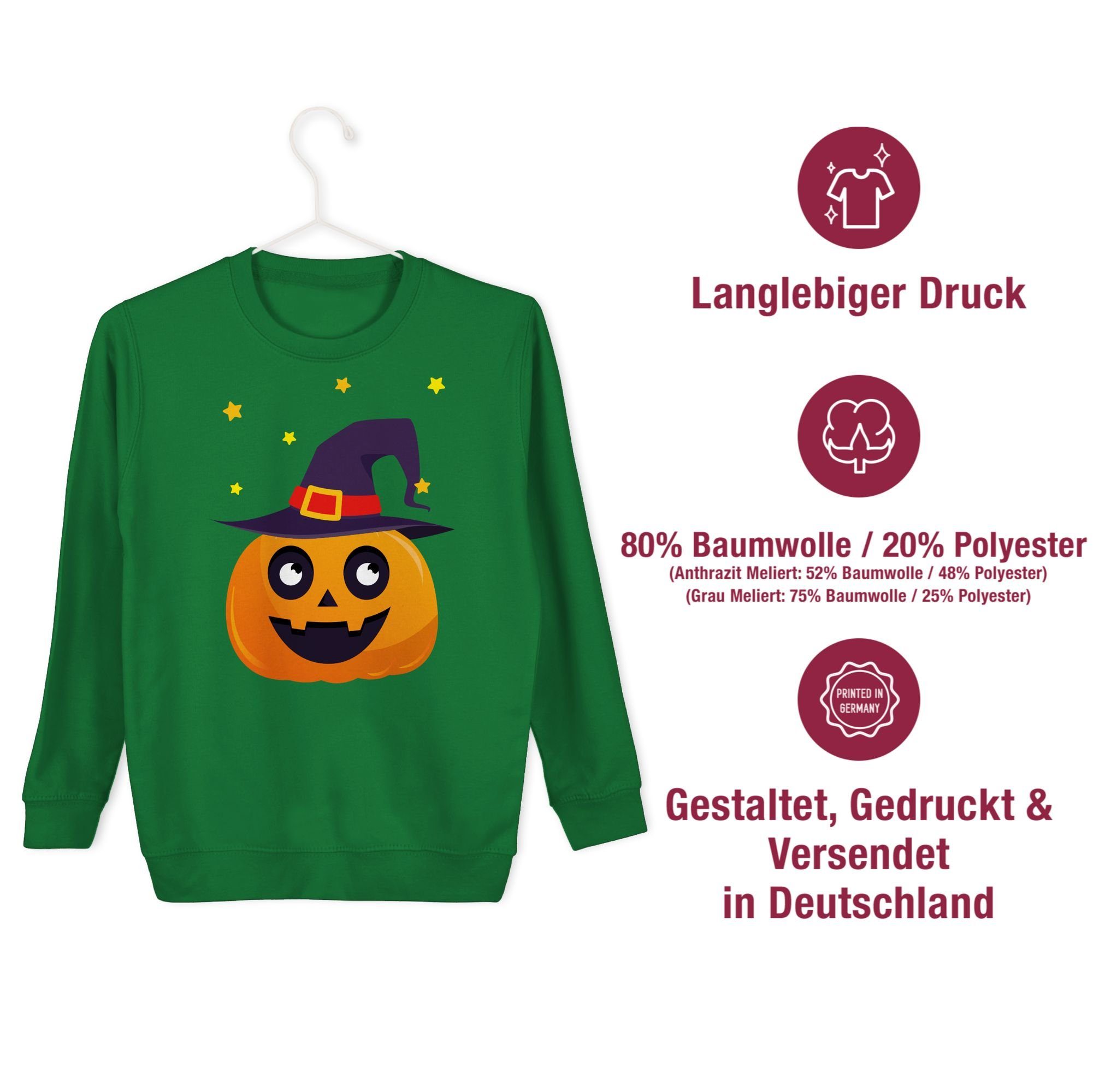 Kürbis Niedlich Halloween 2 Shirtracer für Süßer Grün Pumpkin Sweatshirt Kinder Kostüme