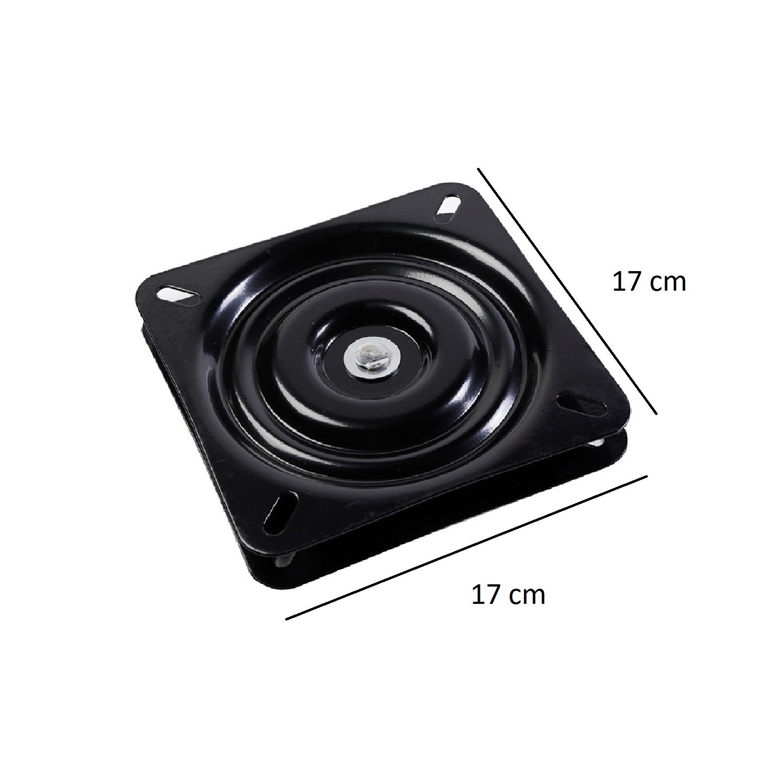 SO-TECH® Drehteller Drehbeschlag Drehplatte 171x171x24 mm schwarz 360° drehbar, (5-St), Druck-Kugellager für Holzplatten, Tischplatten, Möbel usw. – Bild 2 von 5