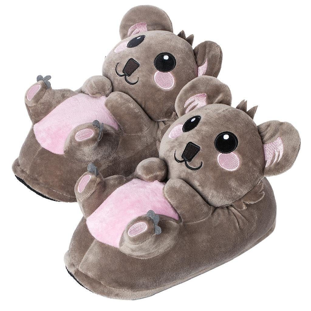 Corimori Tier Pantoffeln für Kinder Einheitsgröße 25-33,5 Plüsch Домашняя обувь (Packung, Geschenk) EU Einheitsgröße 25-33,5 Hugo der Koala für Kinder, Jungen, Mädchen