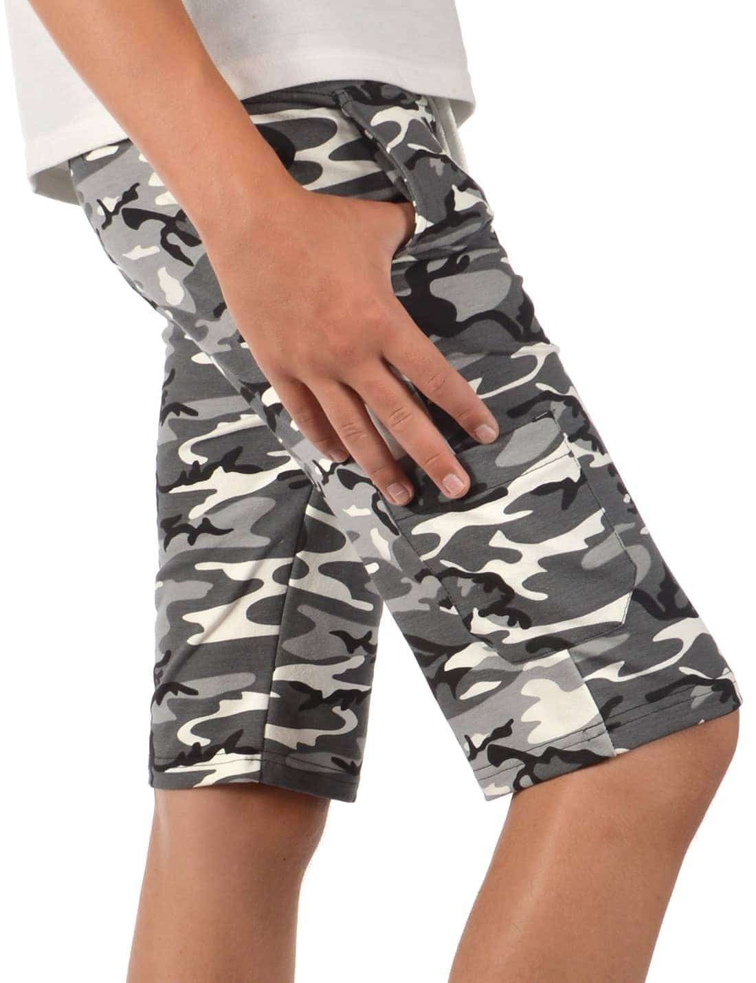 Uni BEZLIT Kinder (1-tlg) Grau Casual Shorts Cargoshorts Jungen Camouflage Stoff Camouflage
