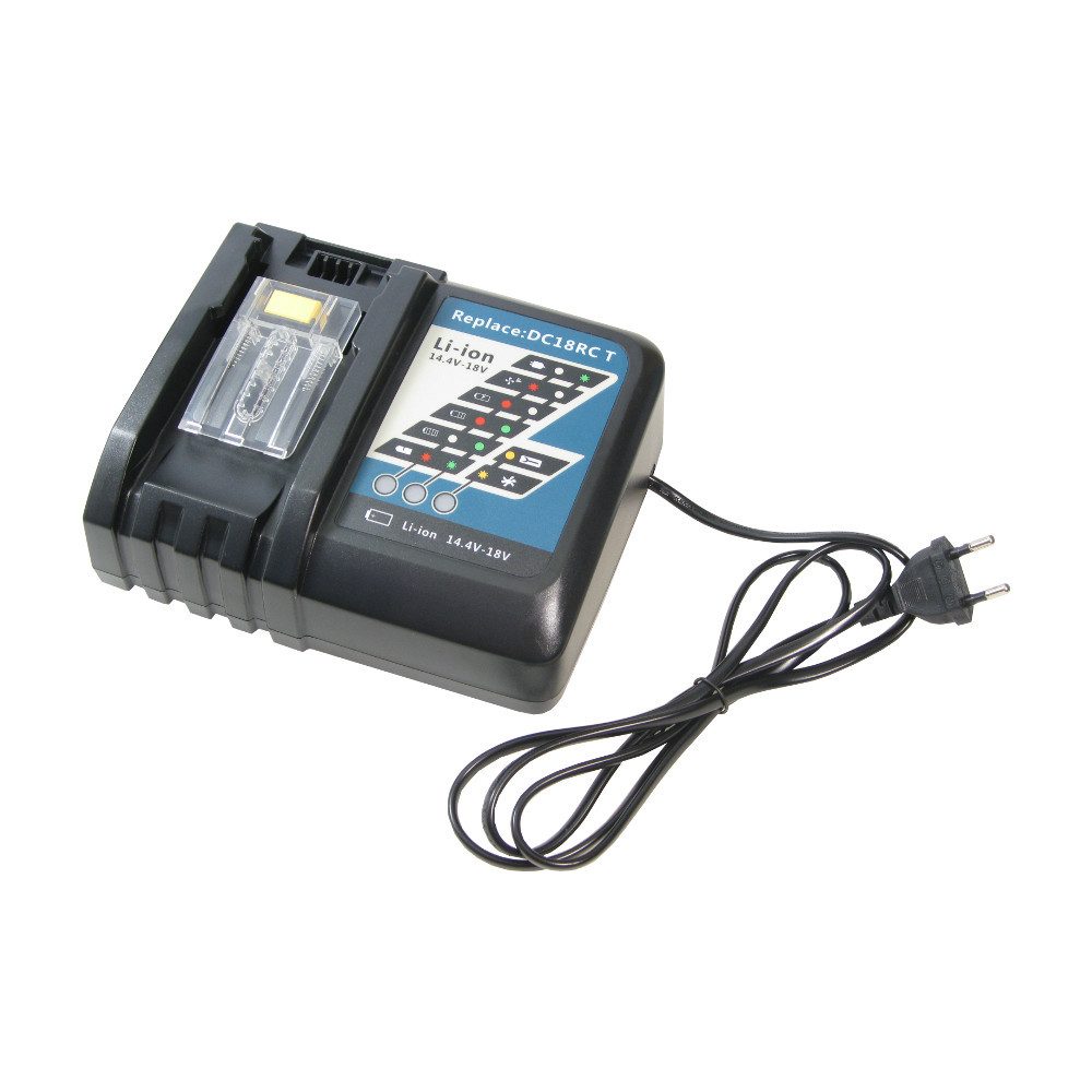 Trade-Shop Ladegerät 14,4V-18V passend für Makita AY-1820 AY-1821 BBO180 BBO180Z Akku-Ladestation (1500 mA, Geeignet für Li-Ion Akkus mit 14,4V/18V - mit LED-Ladestandsanzeige)