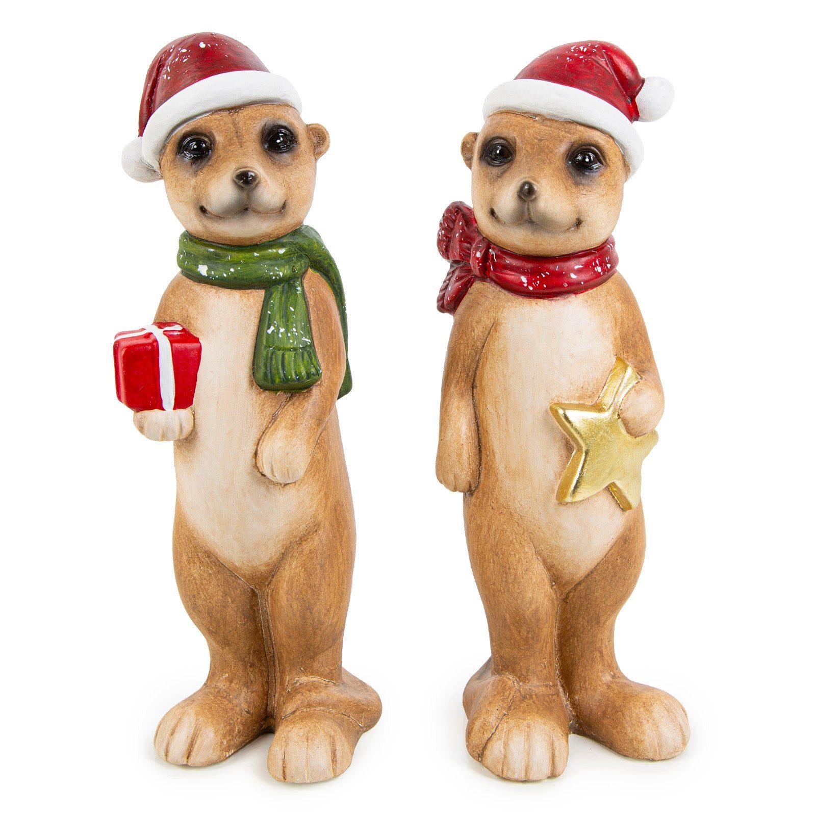 Logbuch-Verlag Dekofigur Lustige Erdmännchen Figuren mit Weihnachtsmütze 24 günstig online kaufen