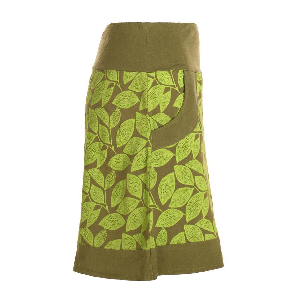 Vishes Minirock Kurzer Rock Damen Elfen Mini-Rock Blätter-Röcke florales Muster Hippie Style