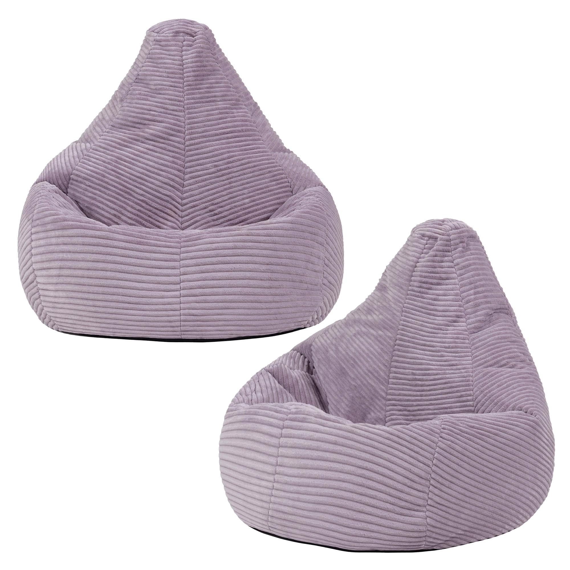 icon Sitzsack 2er Set Kinder Sessel aus Cord Flauschig „Dalton", 69x59x65cm, Made in Germany, für Kinderzimmer, mit Füllung