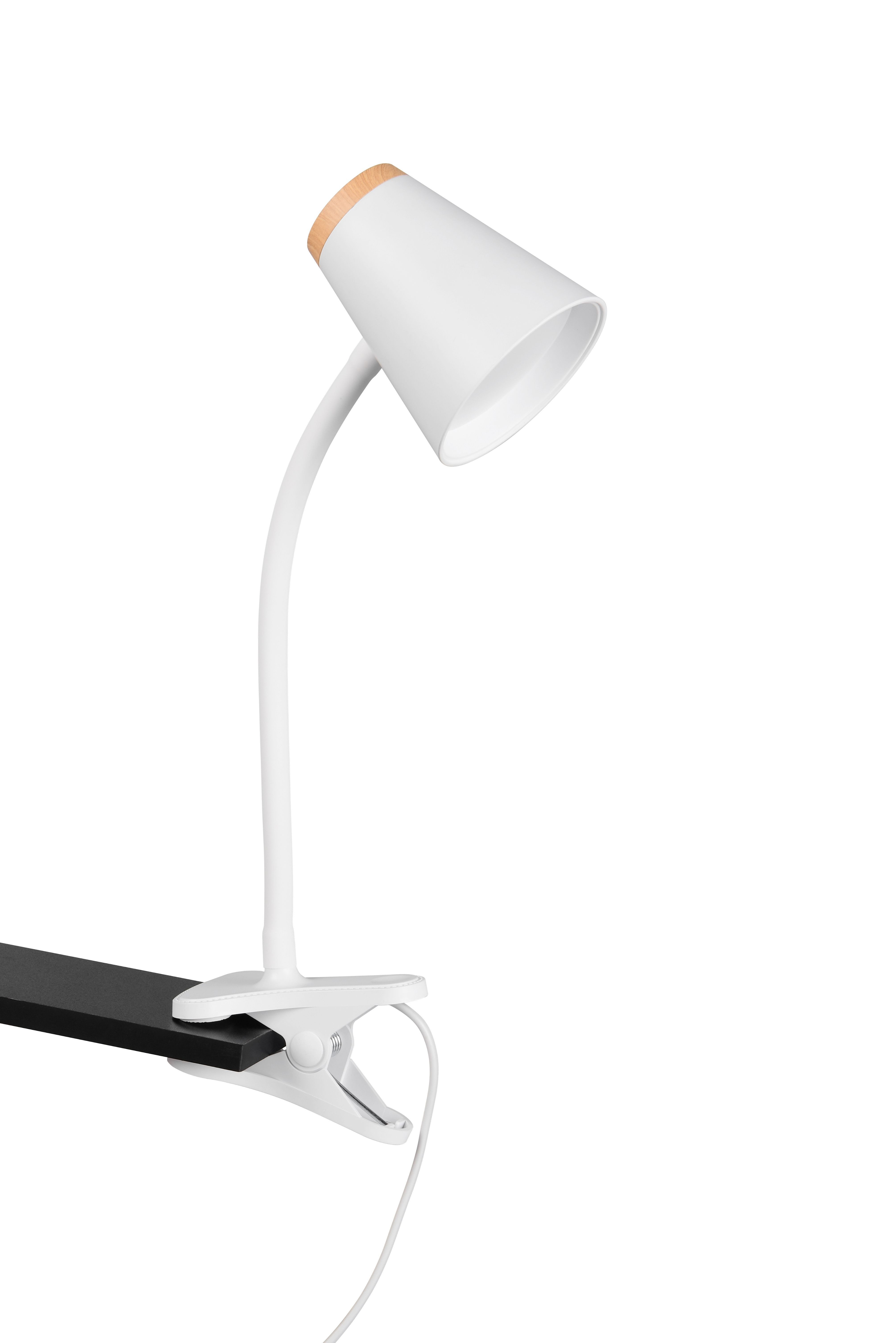lightling LED Klemmtischleuchte Quincy, flexibel schwenkbar, LED fest integriert, warmweiße Lichtfarbe, inkl. Ein- und Ausschalter, aus hochwertigem Metall