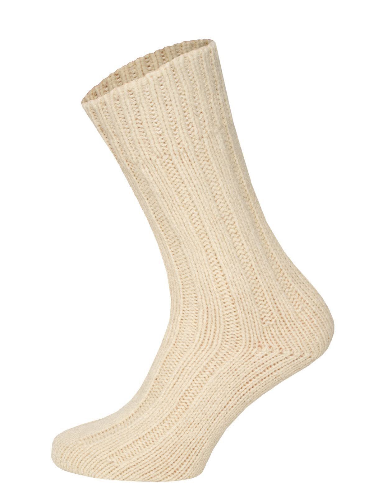 HomeOfSocks Norwegersocken 2 Paar Wollsocken, extra dick, unifarben, 100% (2-Paar) unifarben, aus Wolle, druckarmer Gummibund