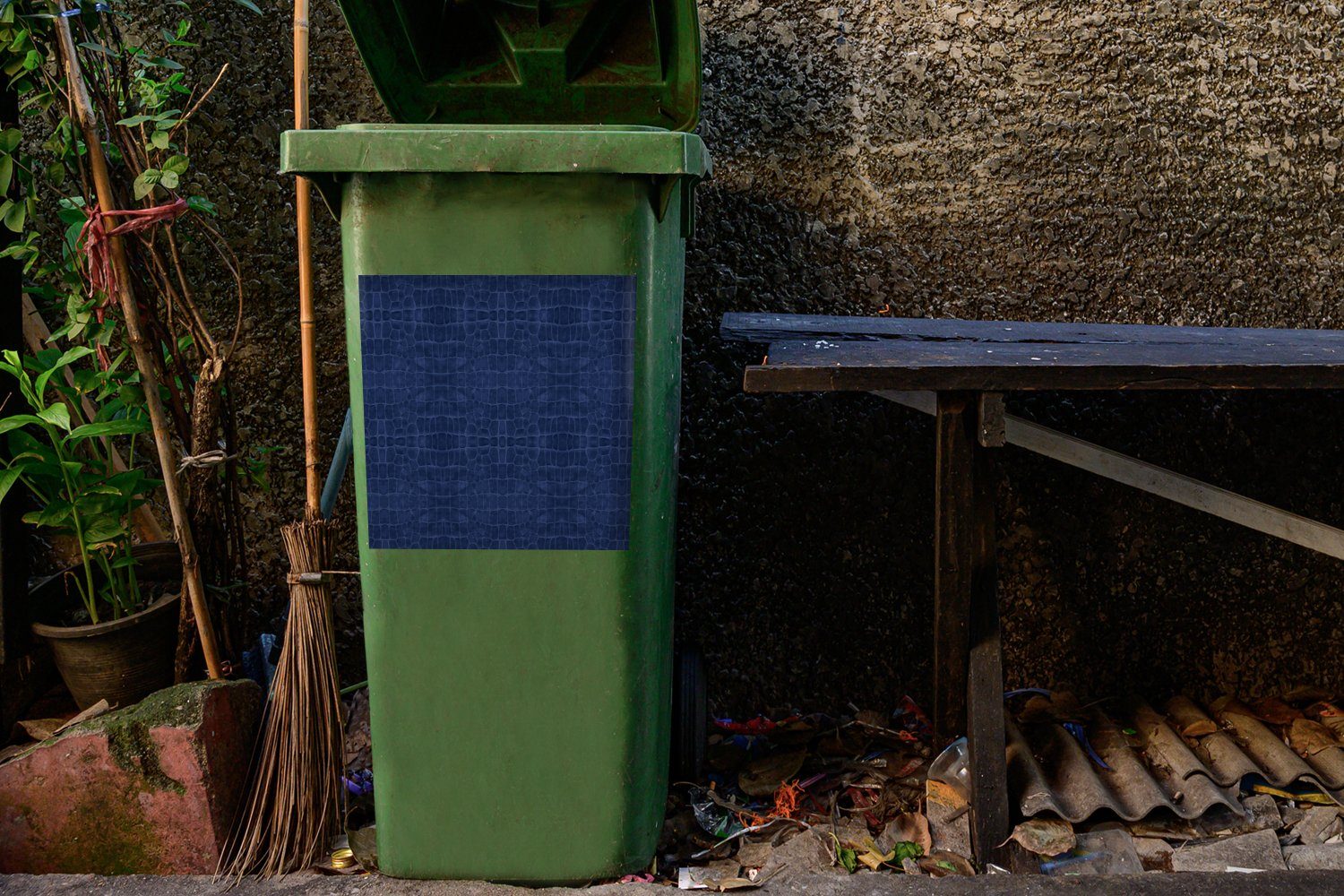 MuchoWow Wandsticker Leder Tiere - Textur Mülltonne, Sticker, - Container, Mülleimer-aufkleber, St), Abfalbehälter (1