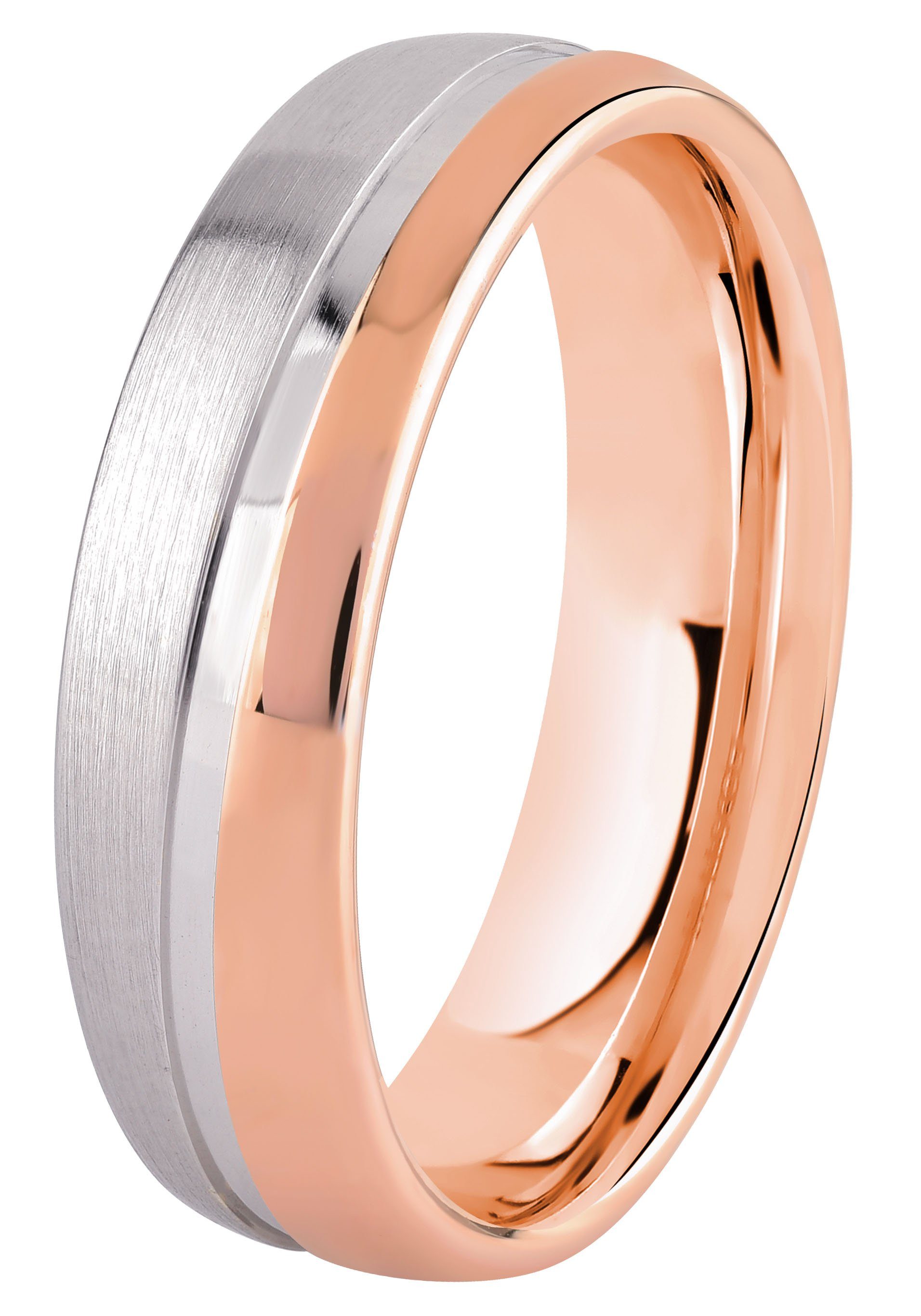 DOOSTI Trauring Schmuck Geschenk ohne Trauring Zirkonia roségoldfarben-silberfarben mit Partnerring 925 o. Silber Ehering LIEBE