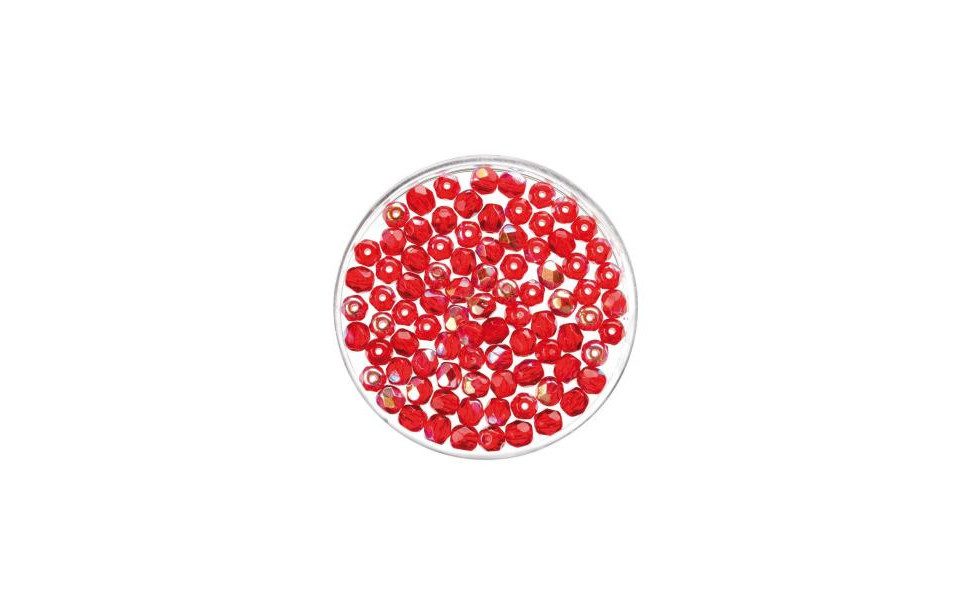 Bastelperlen Glorex Glasschliff Perle 6 mm 50 Stück, rubin