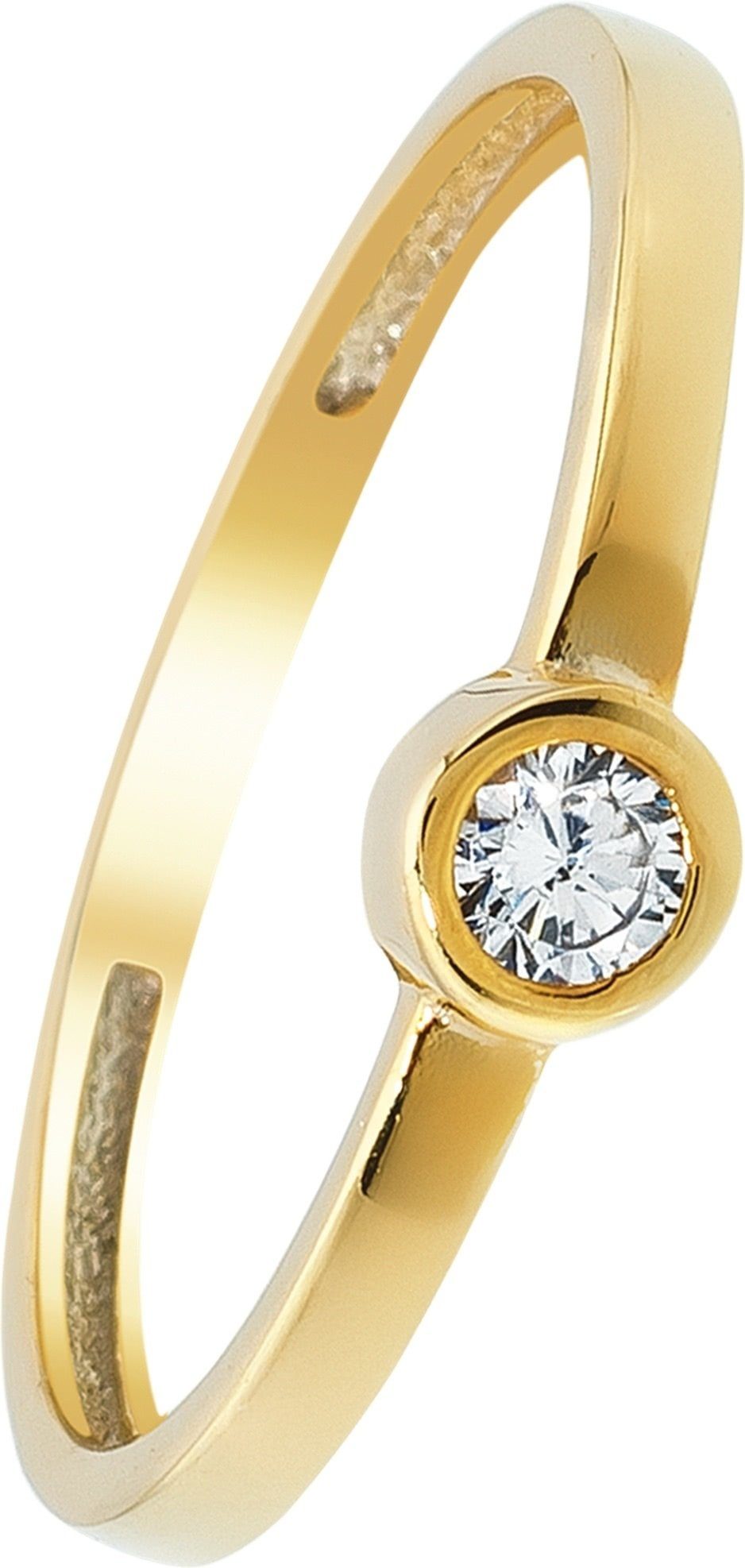 Balia Goldring Balia Damen Ring Gelbgold 8Karat Gr.60 (Fingerring), Damen Ring Kristall, 60 (19,1), aus Gold 333, Farbe: gold, weiß