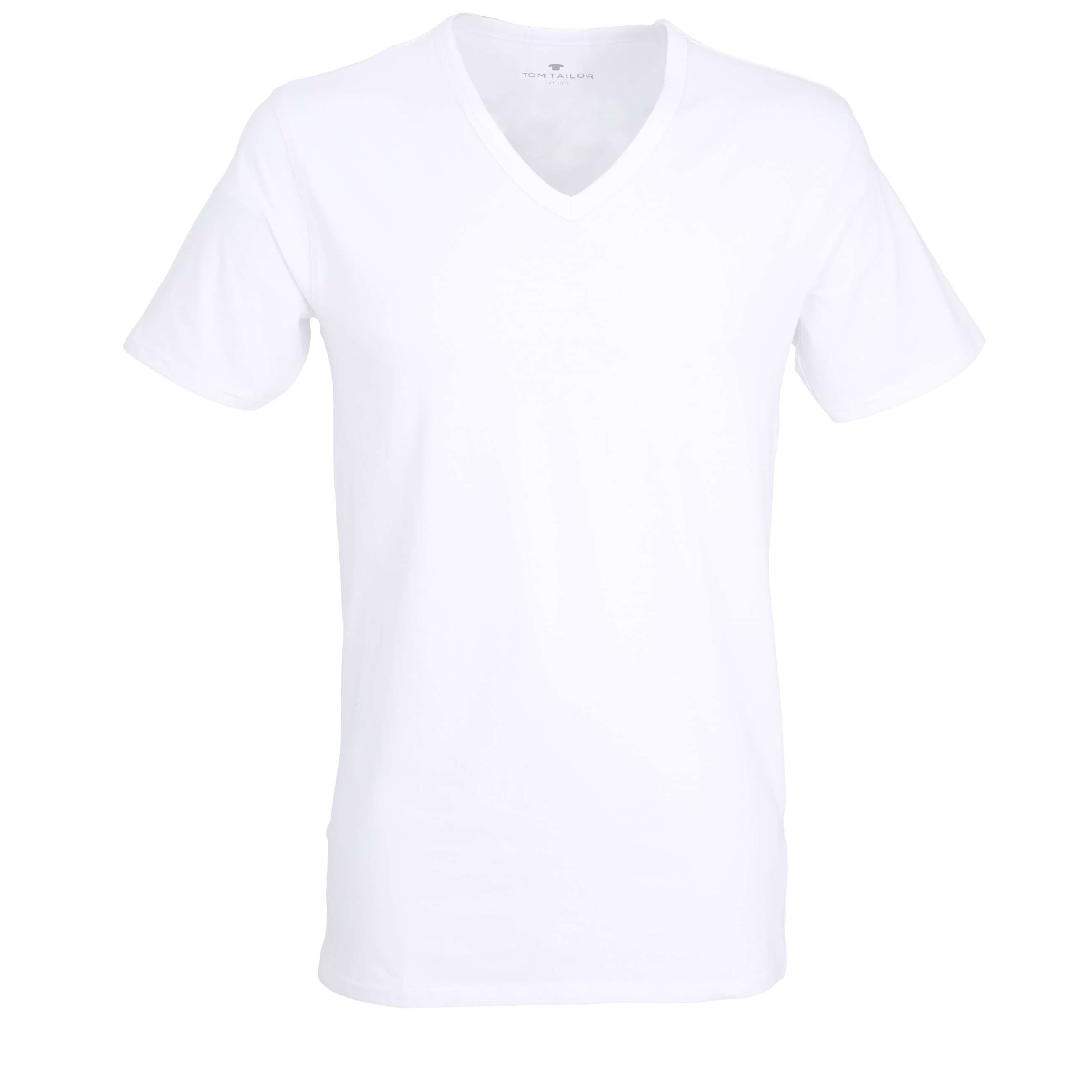 TOM TAILOR T-Shirt (2-tlg) V-Ausschnitt, ohne kratzendes Innenetikett in  Nacken im 2er Pack