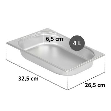 Mahlzeit Thermobehälter GN Behälter 1/2, Höhe 65 mm, Edelstahl Gastronomiebehälter, Edelstahl, für Chafing Dishes