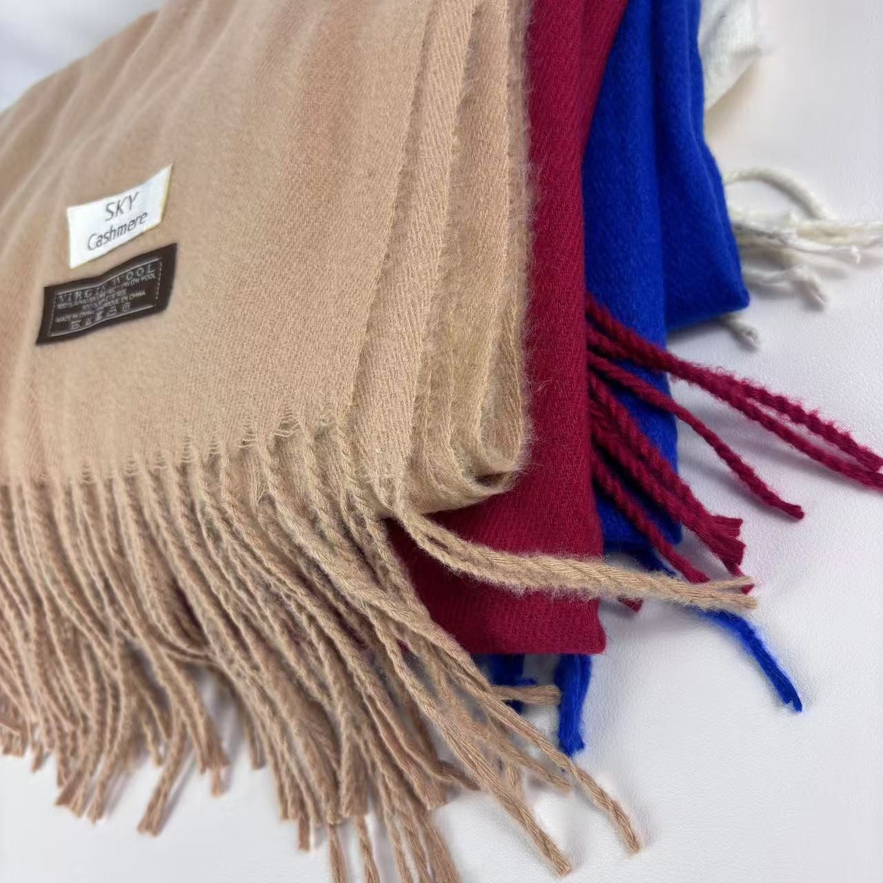 Coonoor Modeschal Winter Warme Schal,Oversized Fransen Poncho, für Herbst Winter