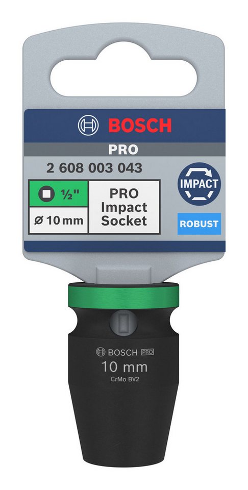 Thumbnail - BOSCH Stecknuss Pro Impact Socket, Steckschlüsseleinsatz, 1/2", 10 mm, Standard