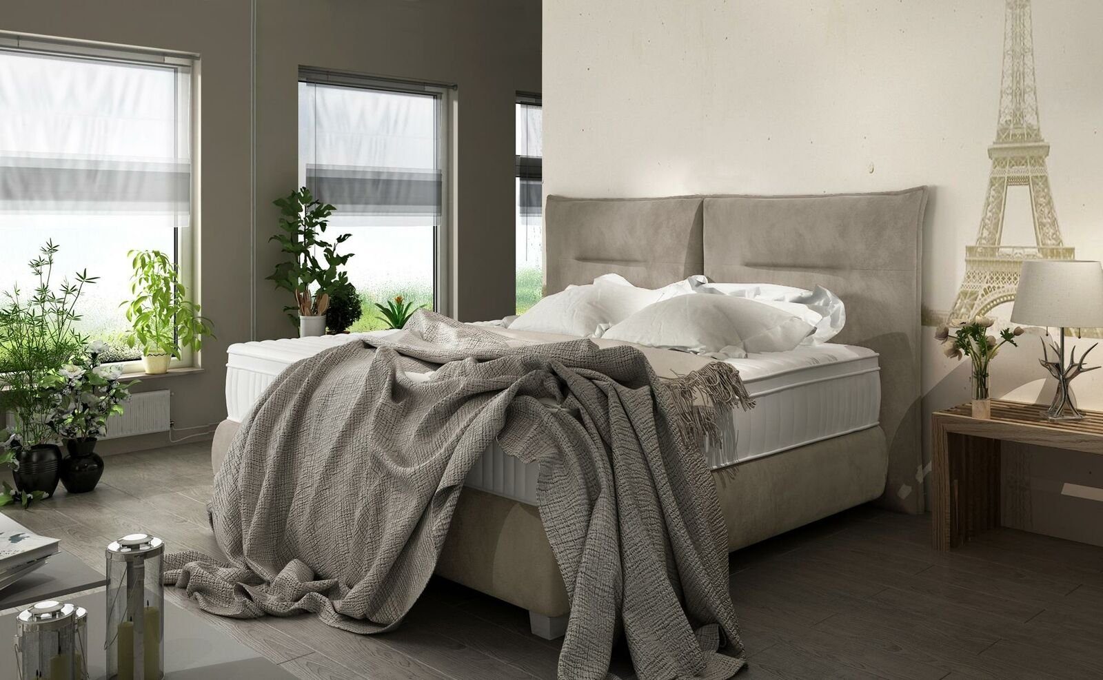 JVmoebel Bett, Bett Design Luxus Textil Betten Modernes Schlafzimmer 180x200