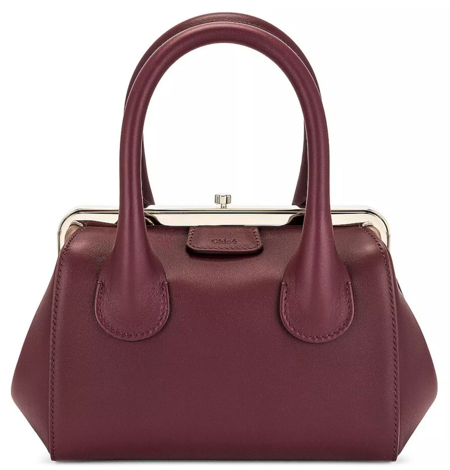 Chloé Umhängetasche Joyce Mini Frame Schultertasche Leder Tasche, Rahmenverschluss mit Push-Lock-System, Kalbsleder