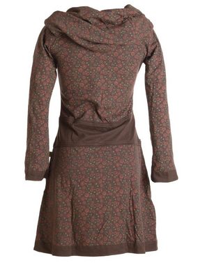 Vishes Jerseykleid Bedrucktes Kleid aus Baumwolle mit Schalkragen Ethno, Goa, Boho, Hippie Style