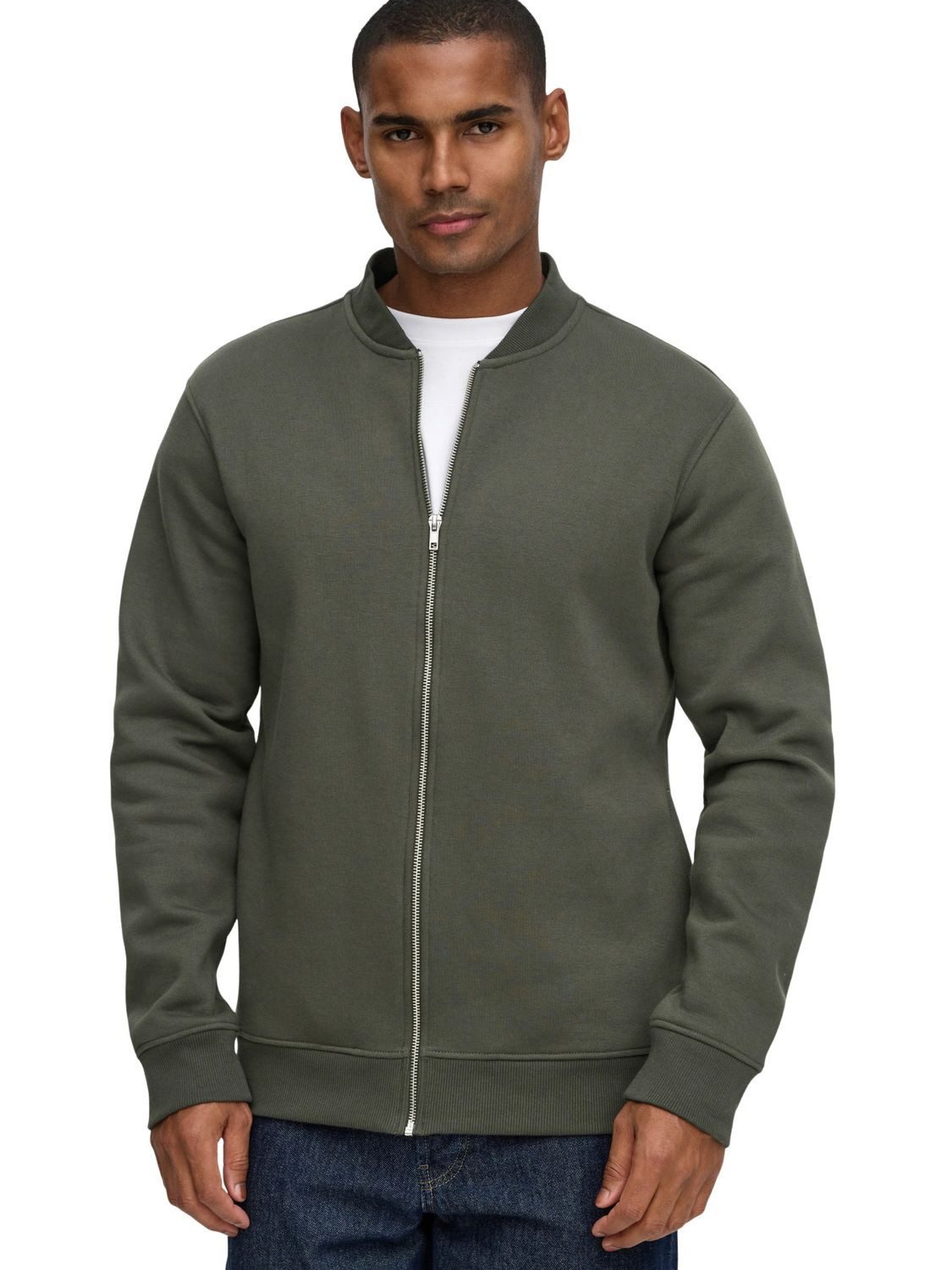 ONLY & SONS Outdoorjacke ONSCERES REG ZIP BOMBER aus Baumwollmix