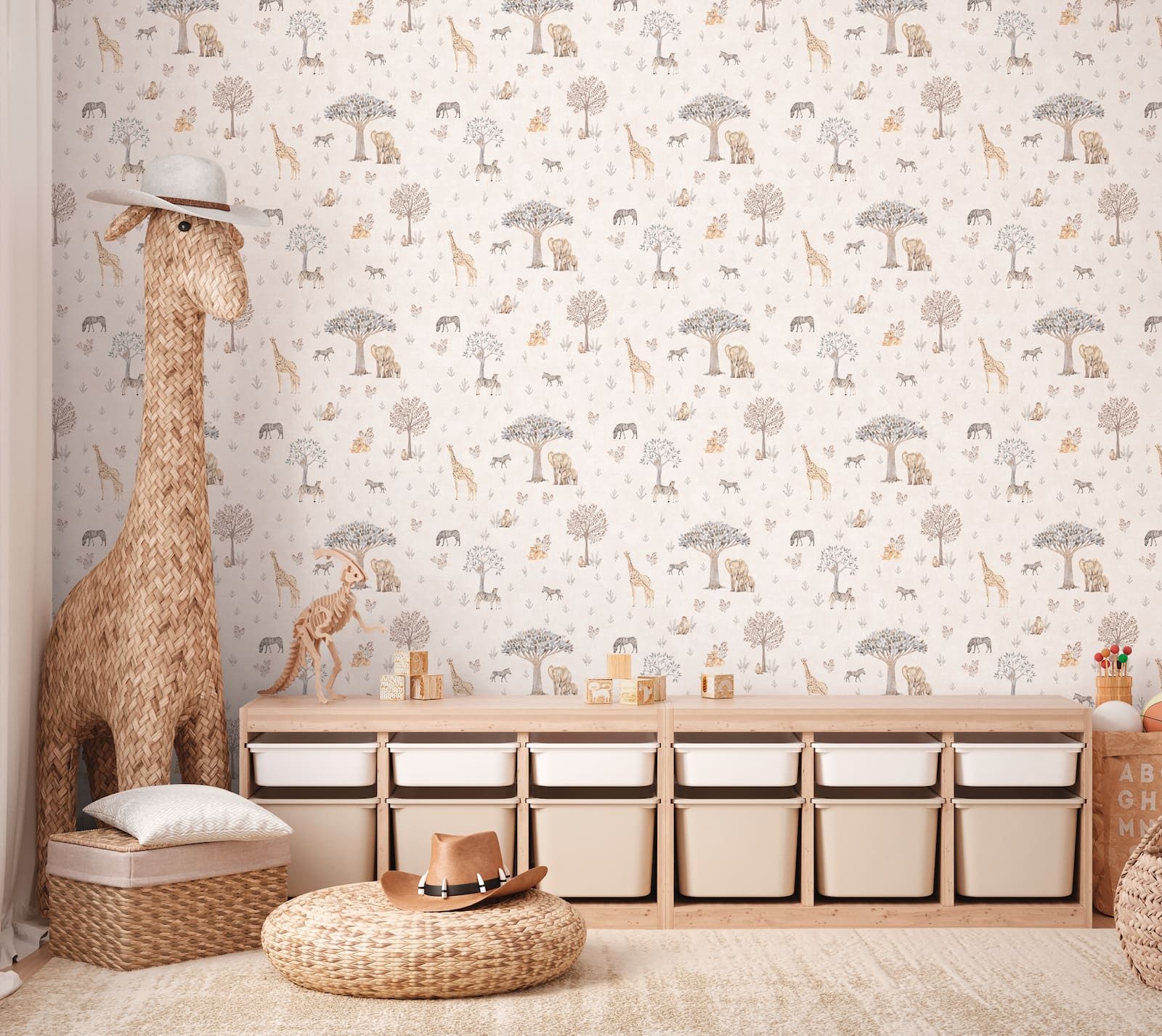 A.S. Création Vliestapete Savanne Tiere Vintage Stil Creme Grau 77176-1 günstig online kaufen