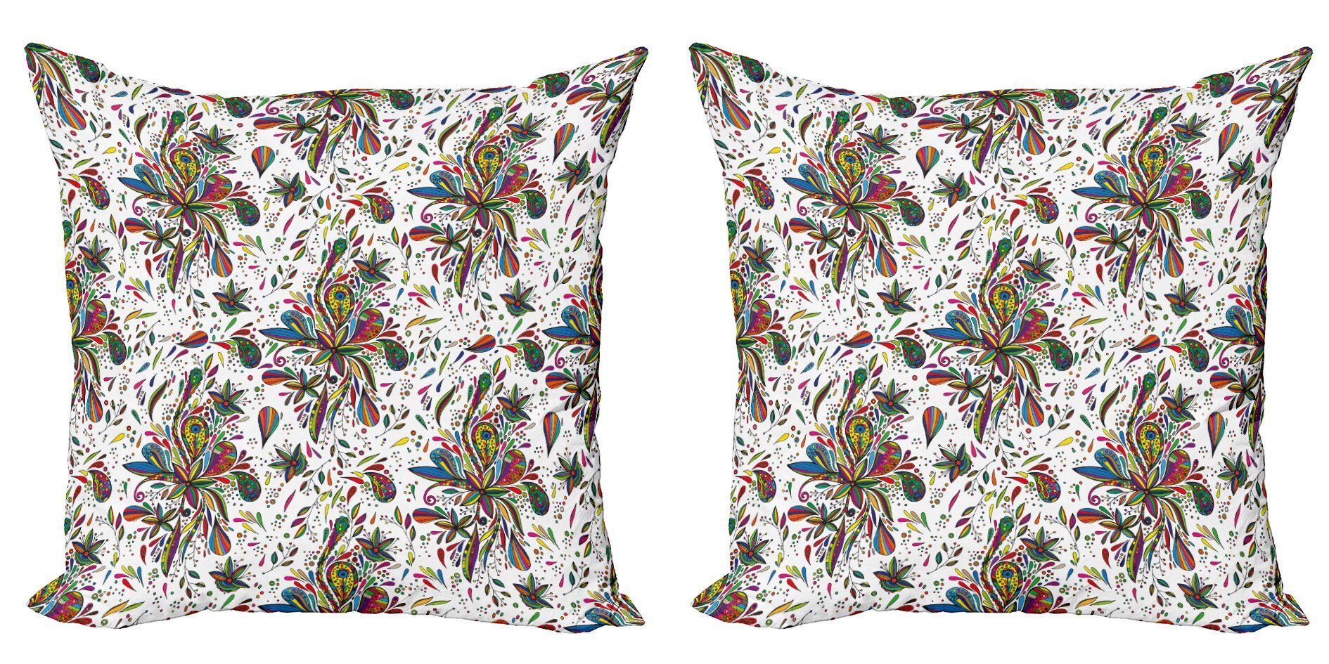 Kissenbezüge Modern Accent Doppelseitiger Digitaldruck, Abakuhaus (2 Stück), Mehrfarbig Flora-Muster