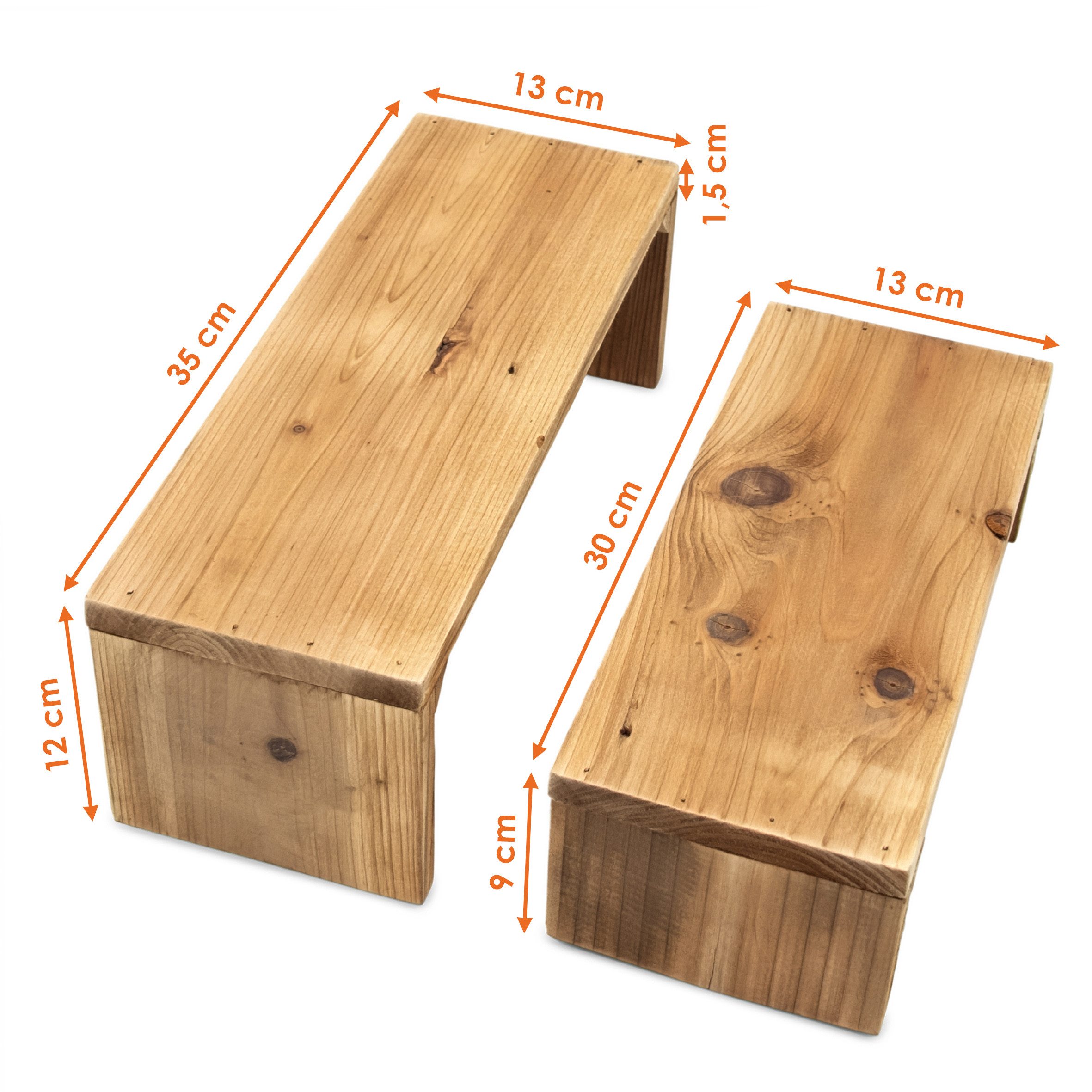 Spetebo Blumenhocker Pflanzenhocker aus recyceltem Holz (Set, 2 St., 2er Set), Gefertigt aus recyceltem Holz