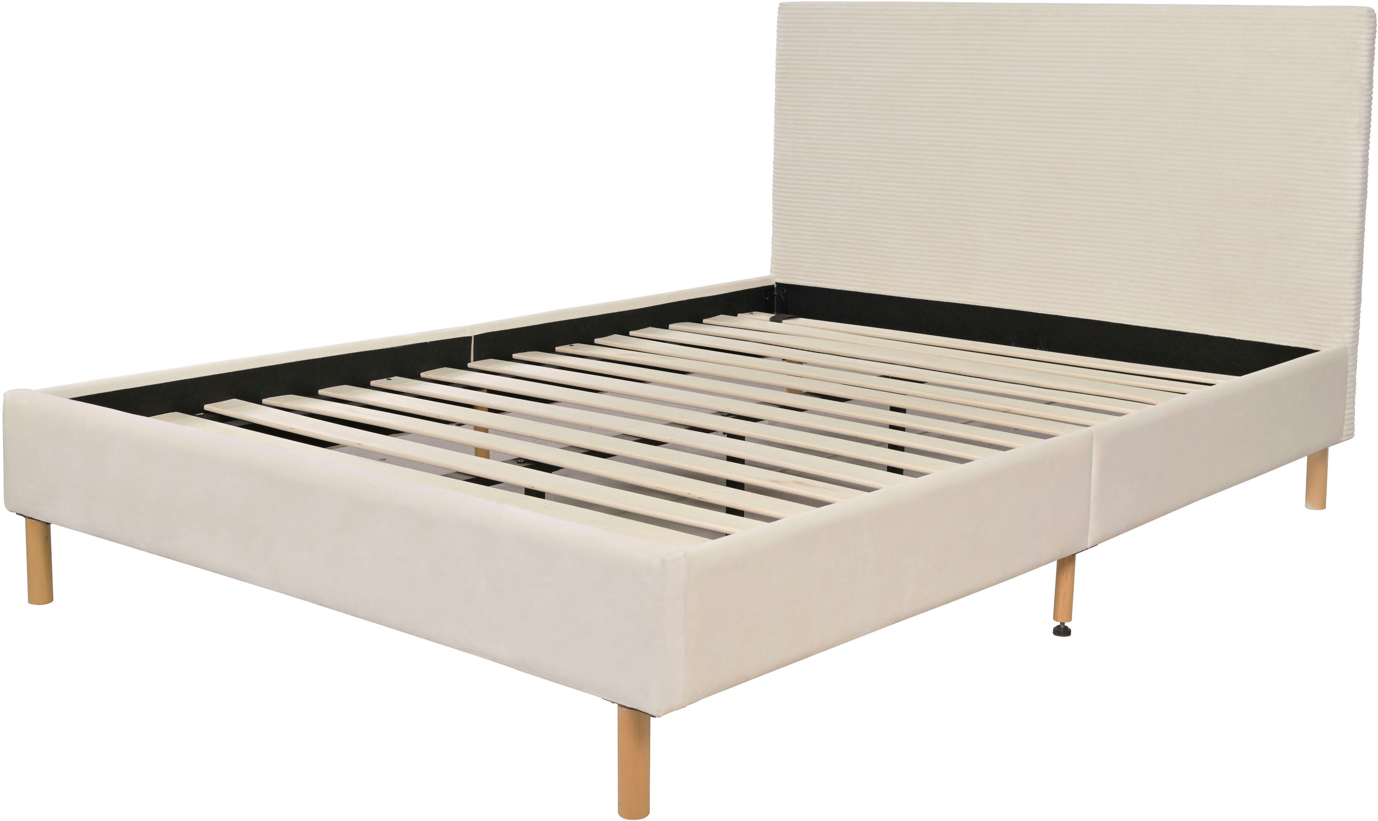 Home affaire Polsterbett Armandine inkl. Lattenrost, Kopfteil mit Cordbezug, erhältlich in den Breiten 140cm & 180cm