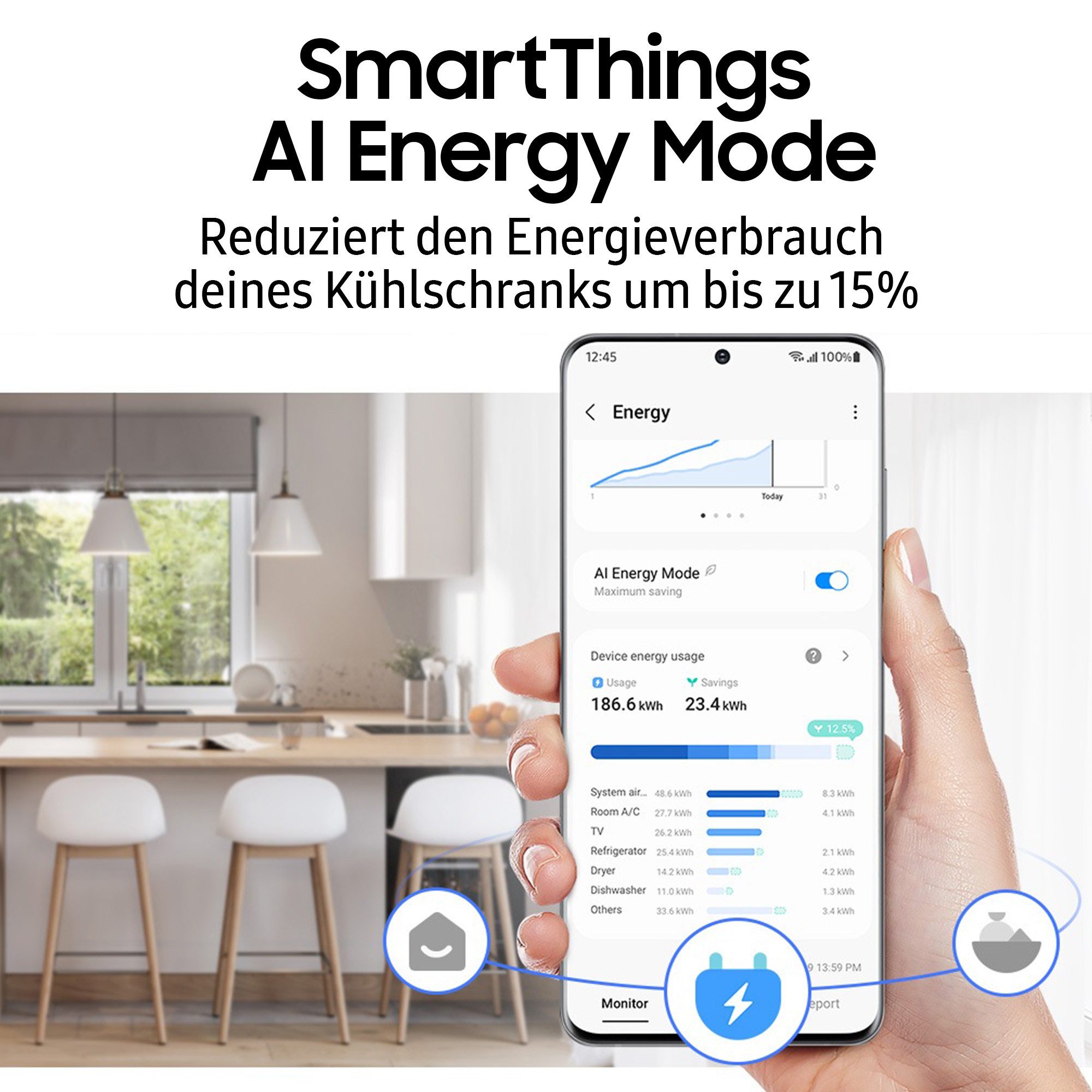 Samsung Kühl-/Gefrierkombination RB6000 RB53DG703CS9, 203 cm hoch, 75,9 cm breit, extra weit 75cm, NoFrost – Bild 5 von 5