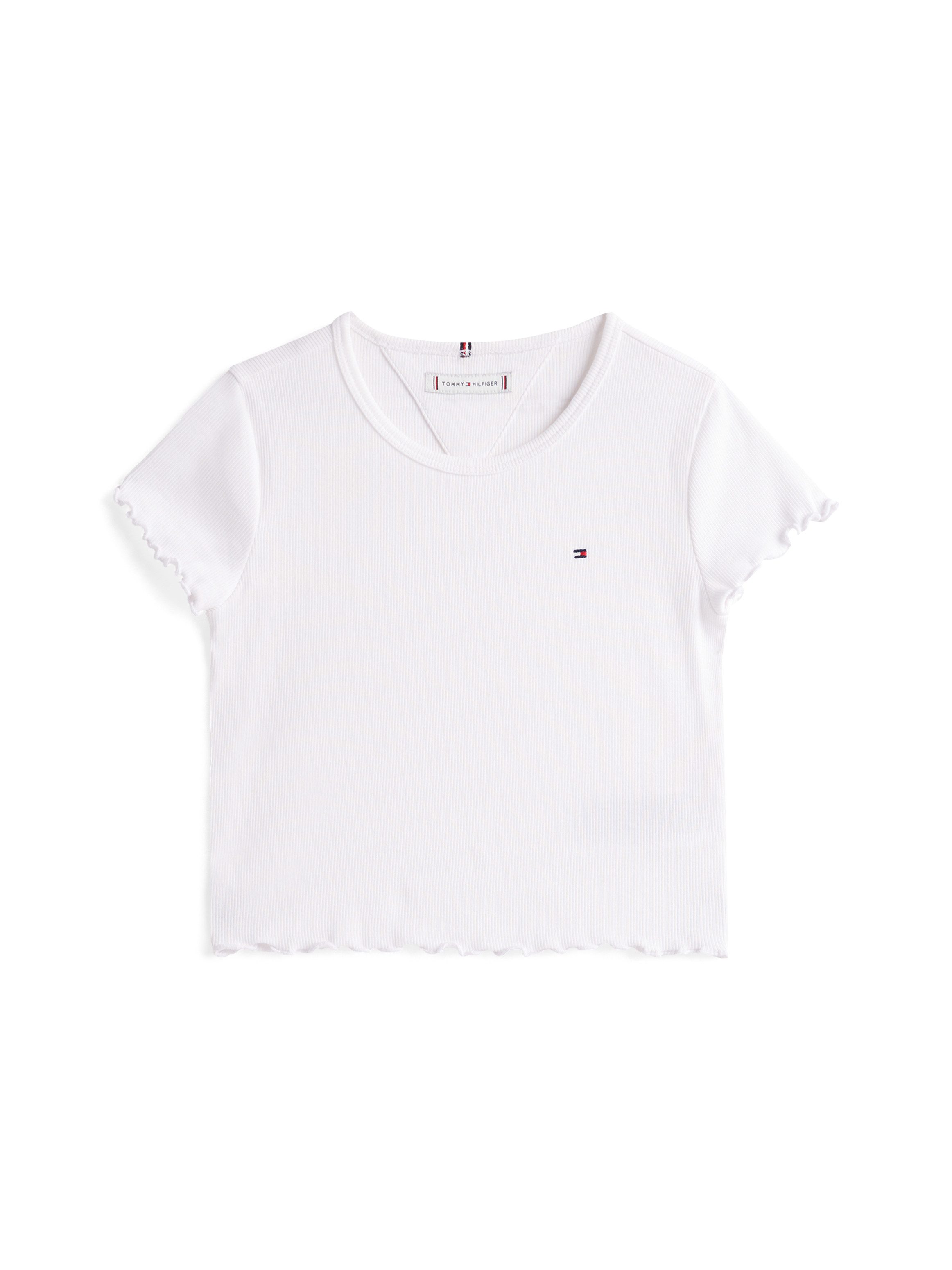 Tommy Hilfiger T-Shirt ESSENTIAL RIB TOP SS mit Logostickerei – Bild 5 von 5
