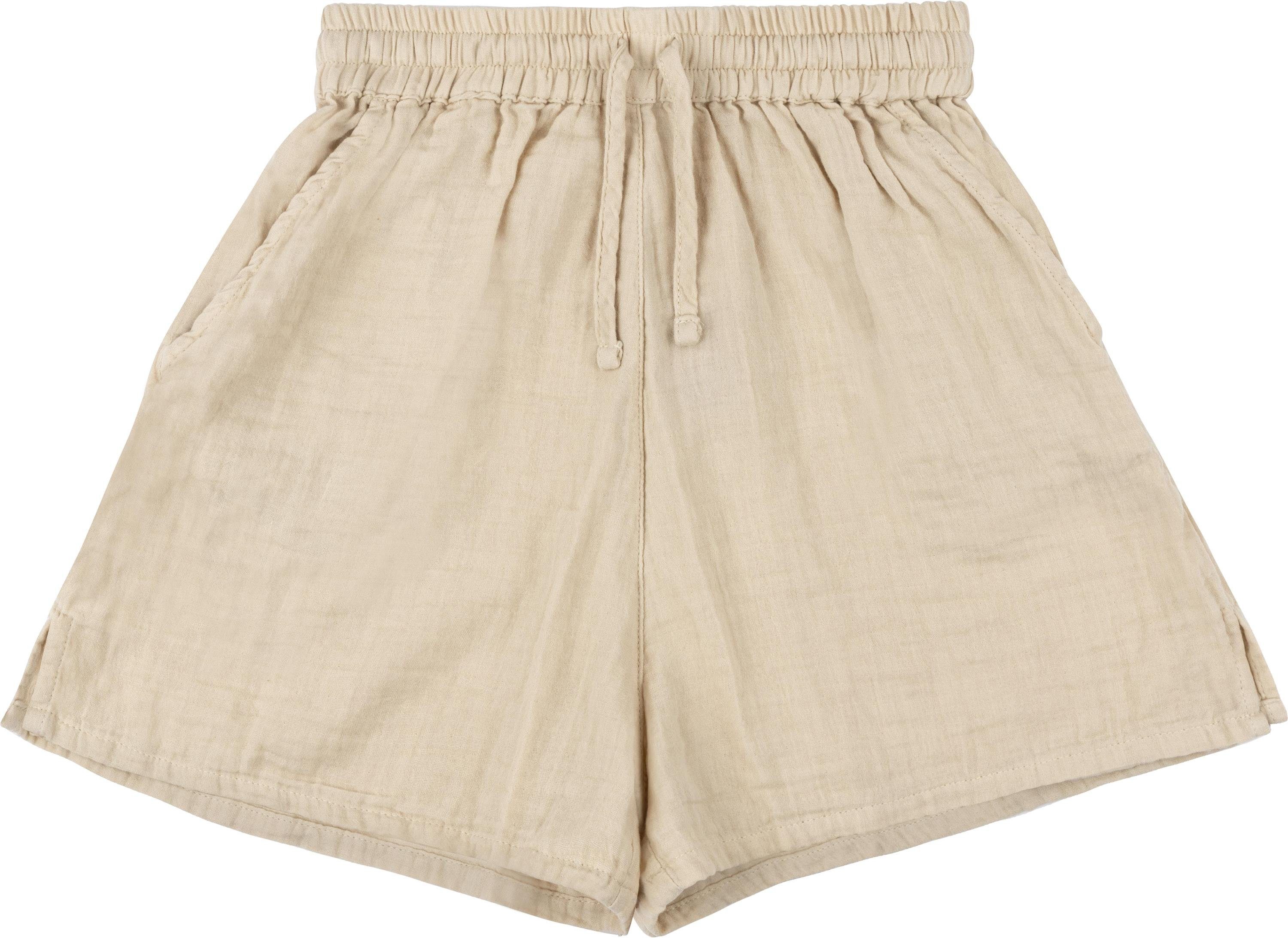 kurz Beige Damen Shorts Kurze Sommerhose Hose Musselin Shorts Damen Janice