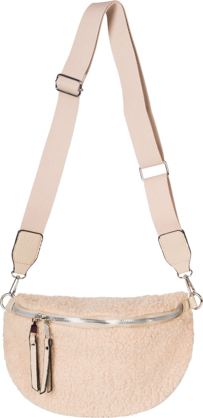 styleBREAKER Umhängetasche Teddyfell Halbmond Crossbody Bag günstig online kaufen
