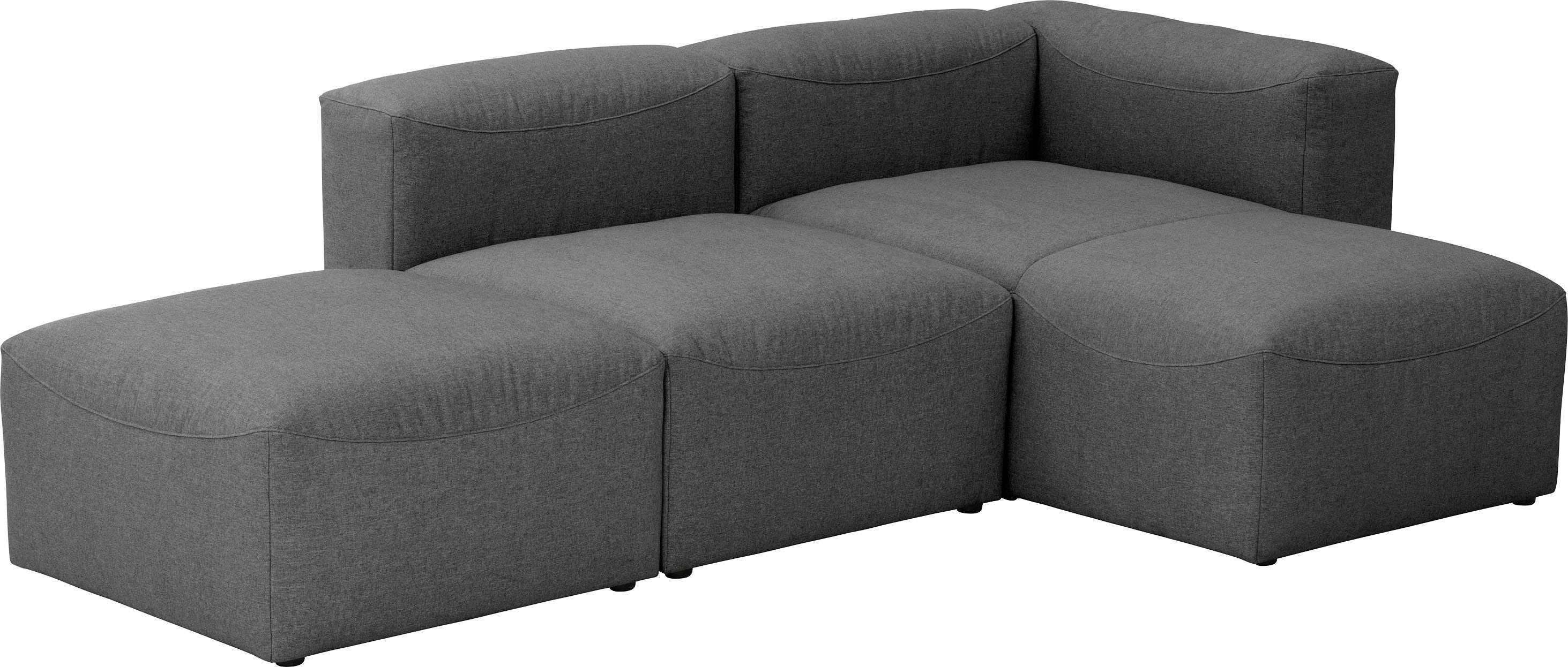 Teile, 3 kombinierbar anthrazit Max 3 03 Sofa-Set Winzer® Sitz-Elementen, Lena, Spar-Set aus Ecksofa individuell