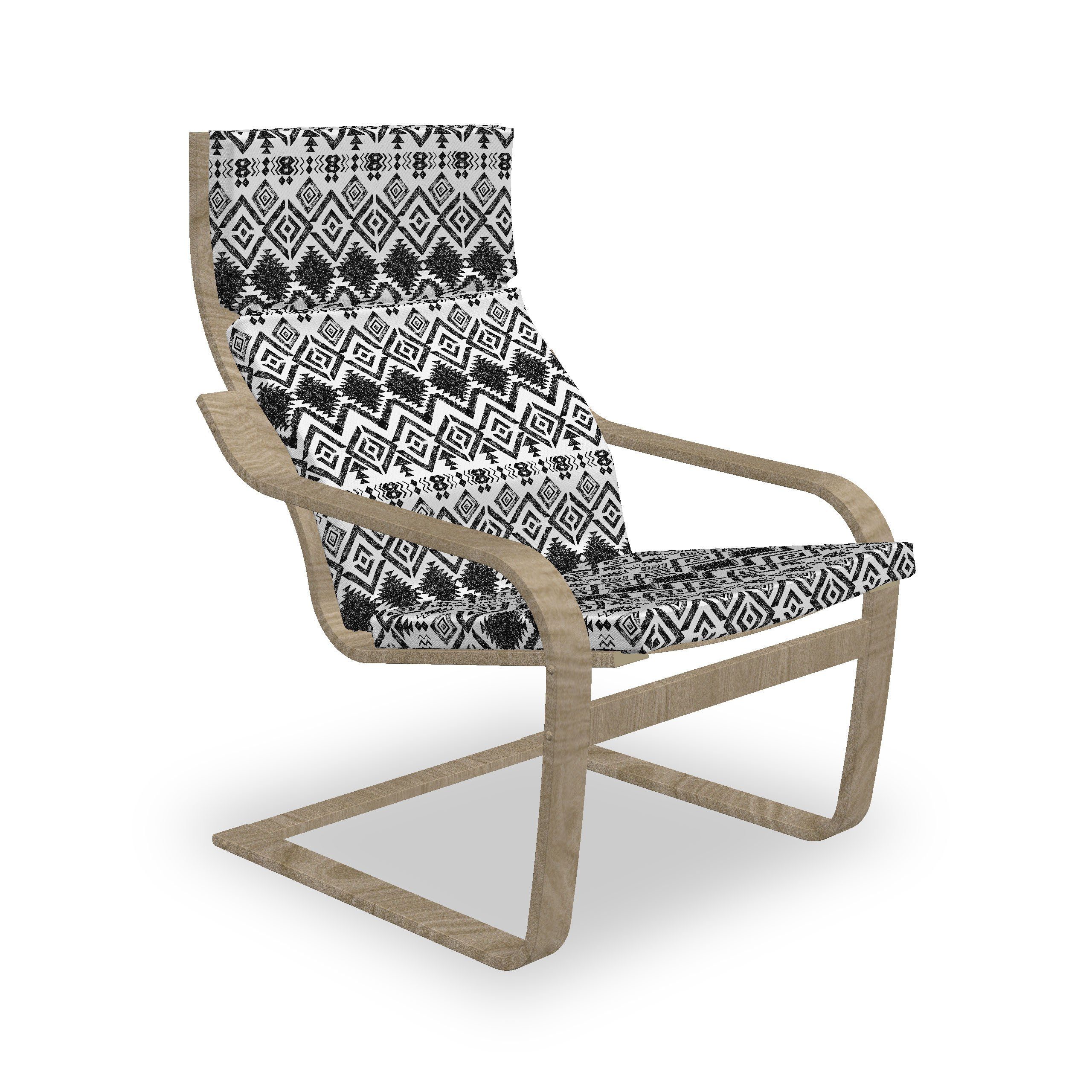 Reißverschluss, gezeichnete Sitzkissen Geometrisch Stuhlkissen mit Hand Abakuhaus Hakenschlaufe und Stuhlkissen Muster mit