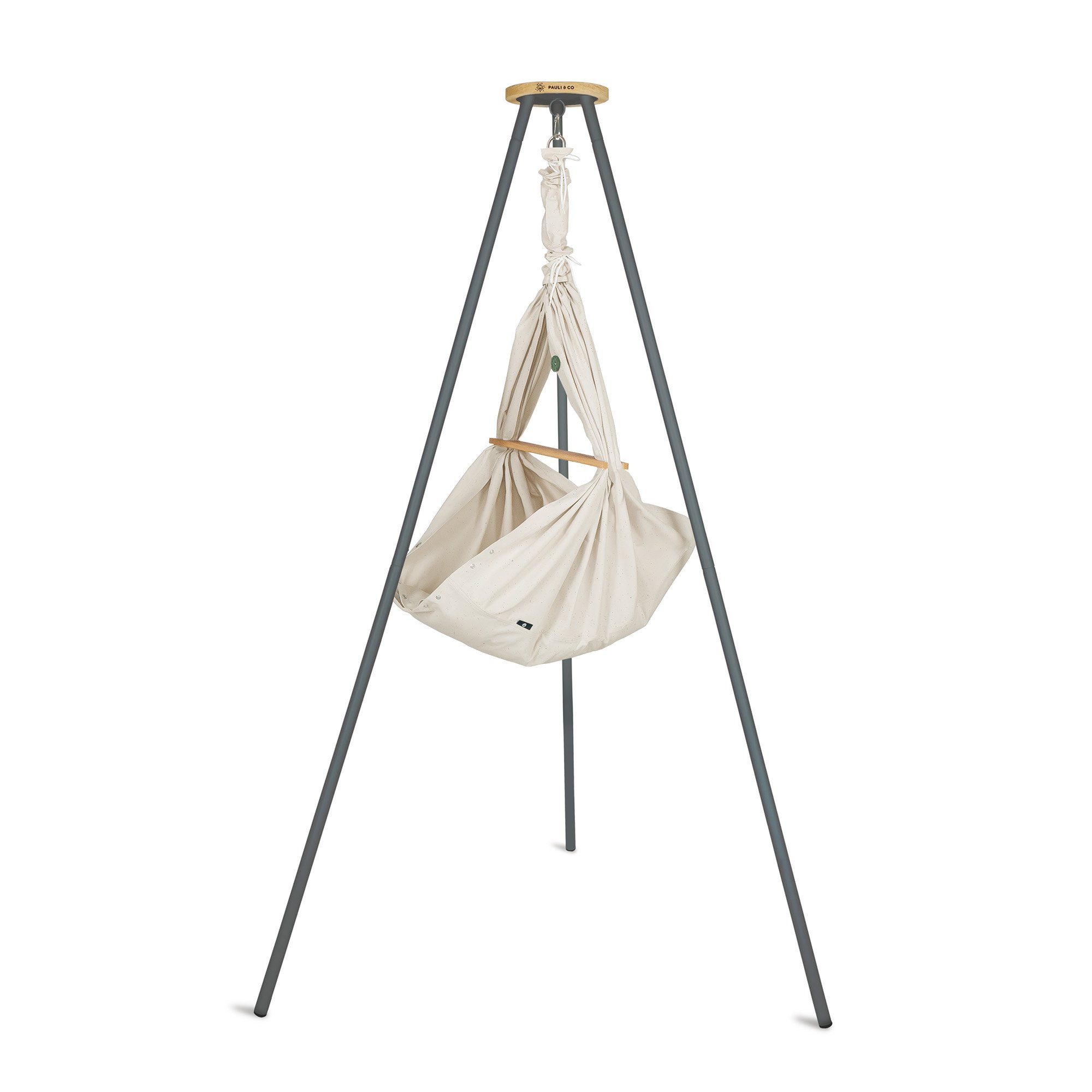 PAULI & CO® Babywippe Federwiege BASIC SET, Vanille + Tripod SMART matt weiß mehr