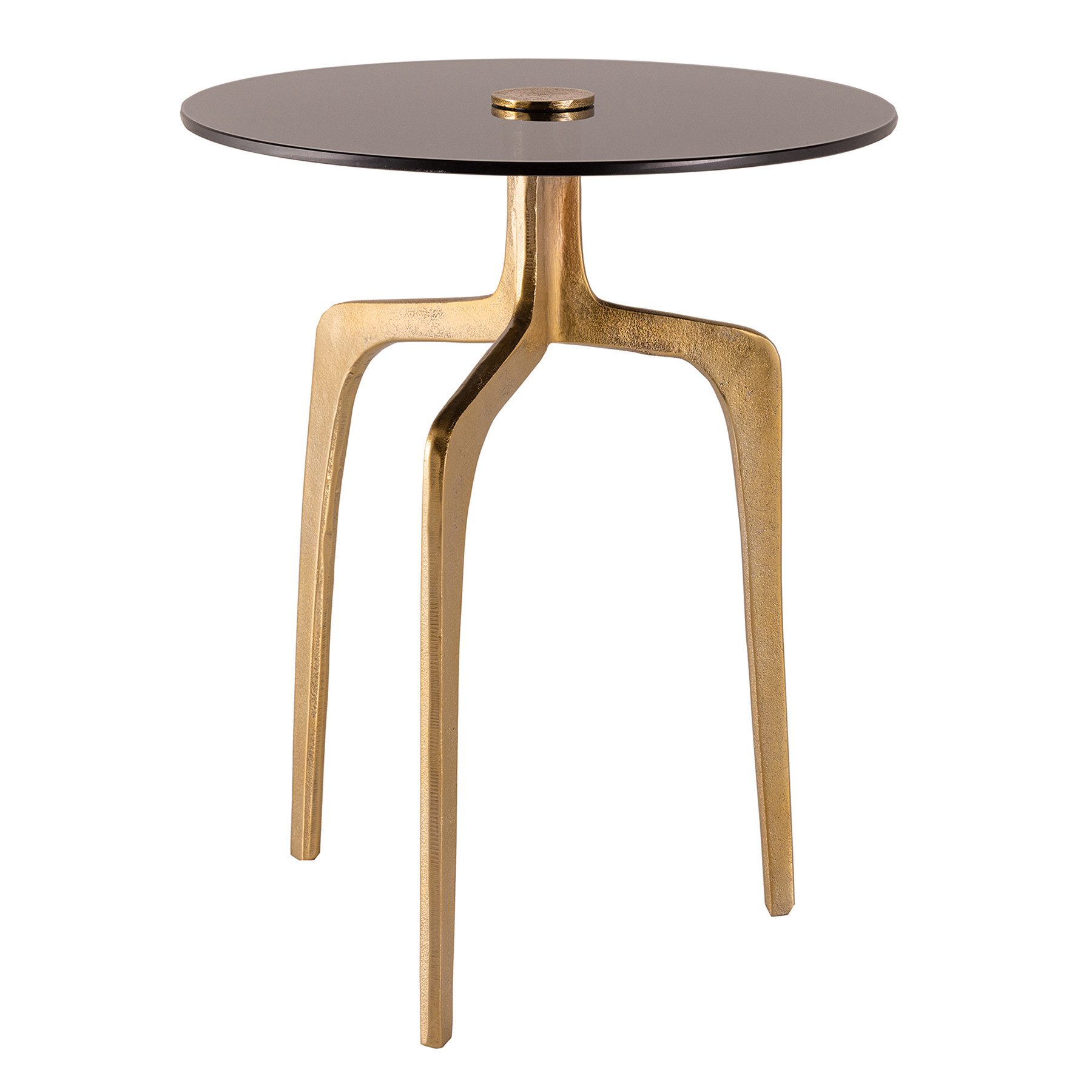 riess-ambiente Beistelltisch ABSTRACT Ø60cm messing gold / schwarz (Einzelartikel, 1-St), Wohnzimmer · Metall · rund · handmade · Nachttisch · Modern Design
