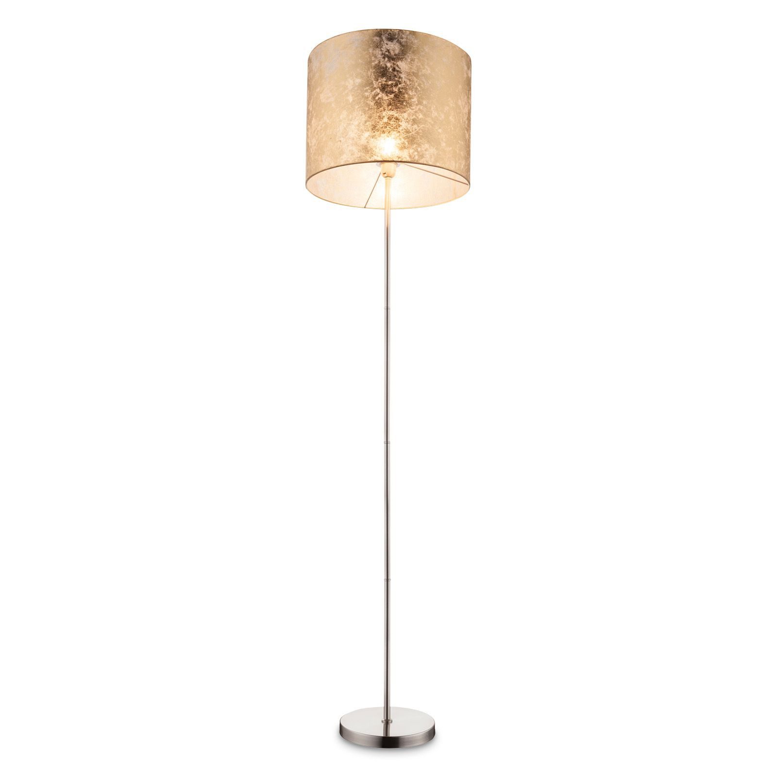 Stehlampe Stehlampe Wohnzimmer Gold LED Stehleuchte goldfarben Textil Schirm