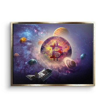 DOTCOMCANVAS® Leinwandbild Bitcoin Universum, Premium Leinwandbild - Crypto - Bitcoin Universum - Trading - Motivat