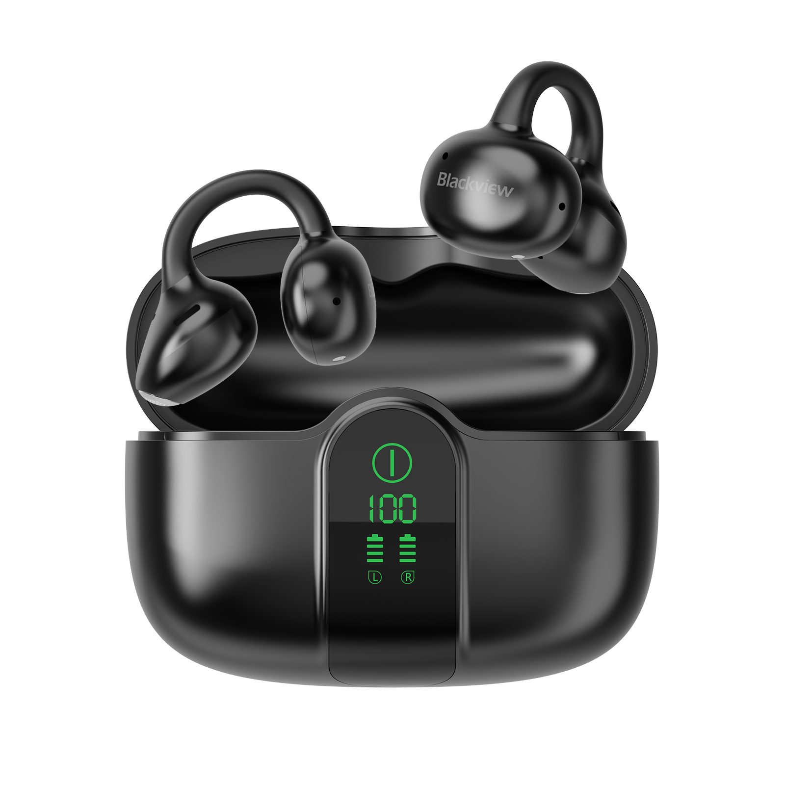 blackview Bluetooth 6.0-Sportkopfhörer AirBuds 15 Bluetooth-Kopfhörer 30h Akku Open-Ear-Kopfhörer (Bluetooth, mit Ohrclip Design, in neuartigem Kugeldesign,Bluetooth 6.0, IPX5)