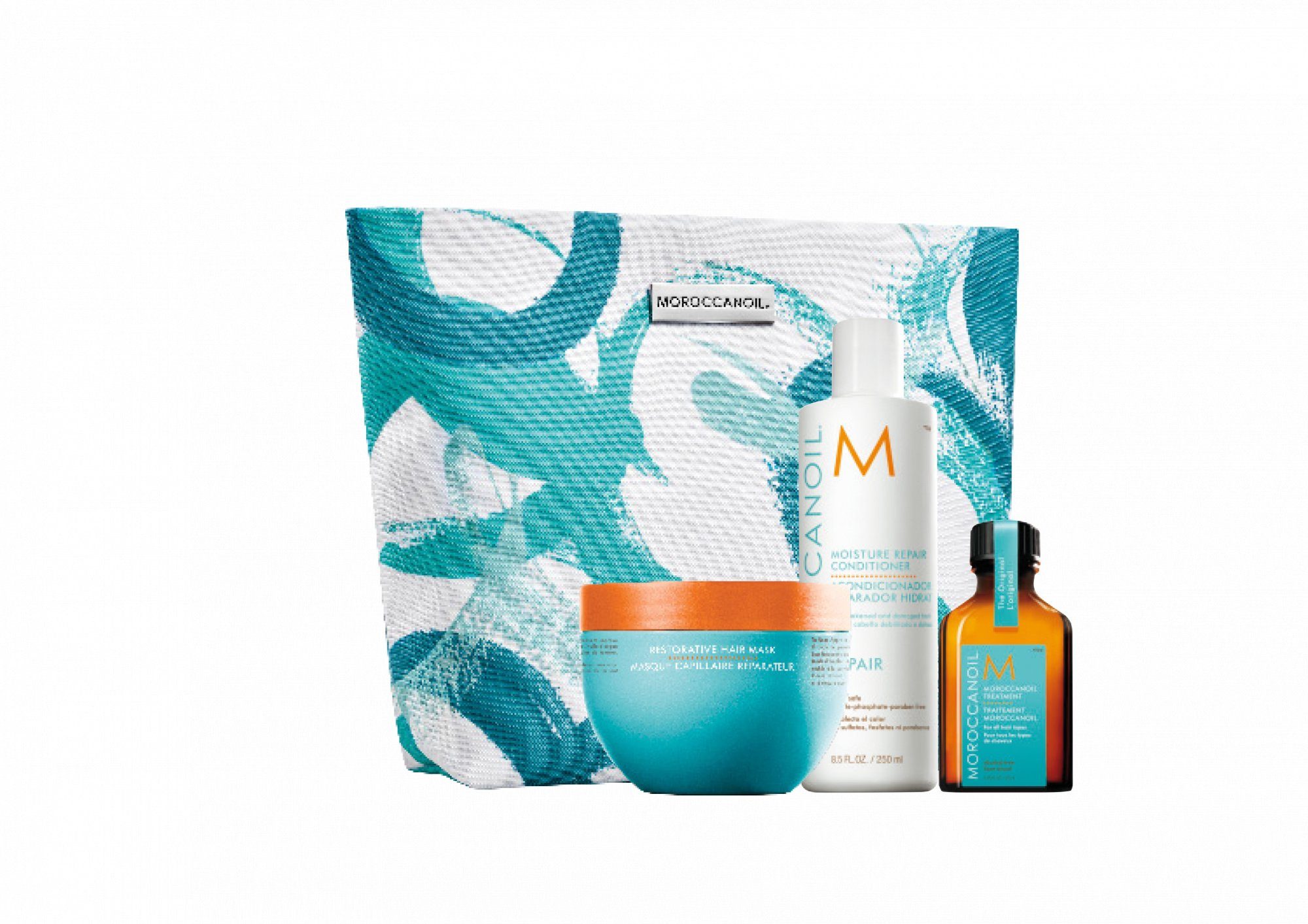 moroccanoil Haarpflege-Set Repair Promotion Kit, Set, 3-tlg., Conditioner + Maske + Behandlung + GRATIS Bag, regenerierend