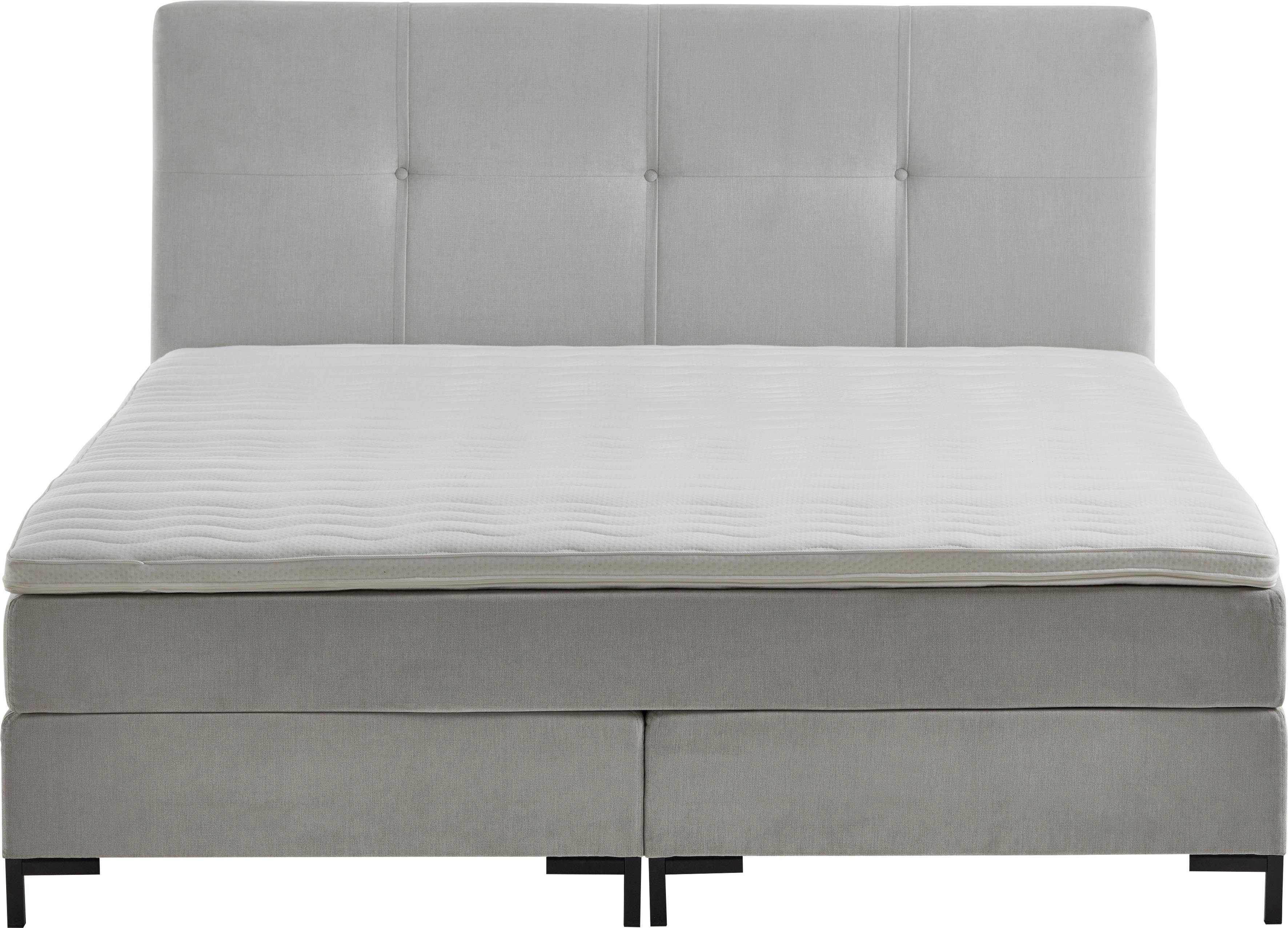 ATLANTIC home collection Boxspringbett Romy, Taschen-Federkernmatratze, inkl. Topper