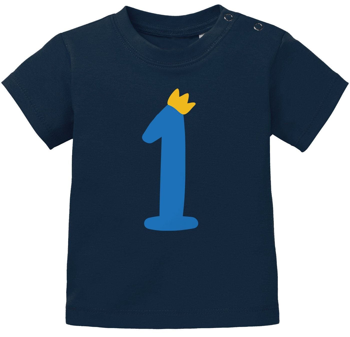 Print-Shirt Baby T-Shirt 1. Geburtstag Zahl 1 mit Krone Geburtstagsshirt Aufdruck