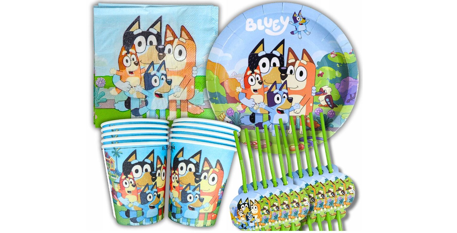 Festivalartikel Einweggeschirr-Set Geburtstagsset BLUEY Bingo - Perfekt für Geburtstage!, papier