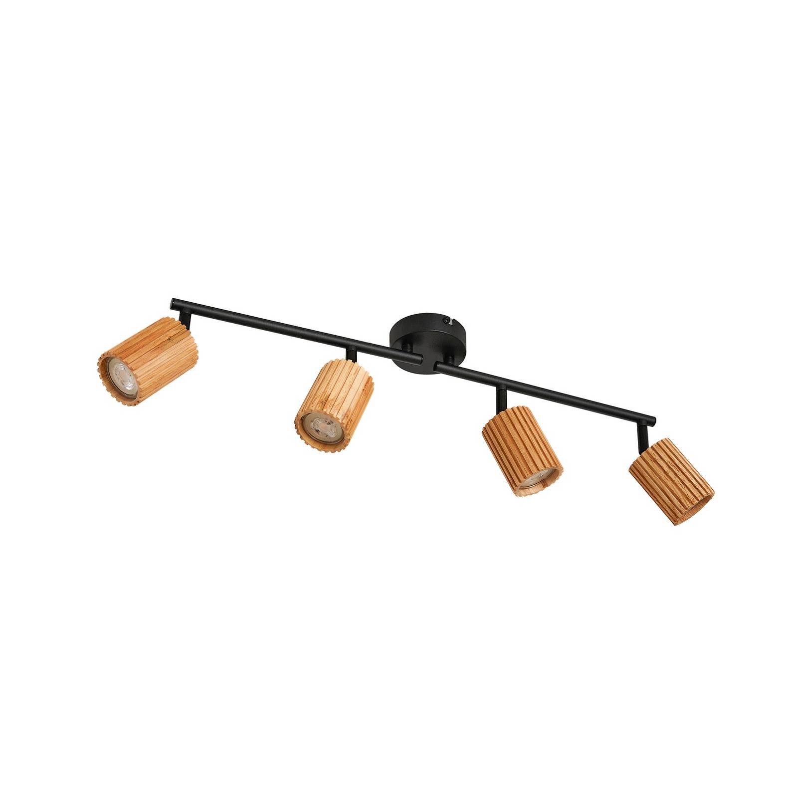 Lindby Deckenstrahler Stralino, Holz IP20, 4 x 10 W LED