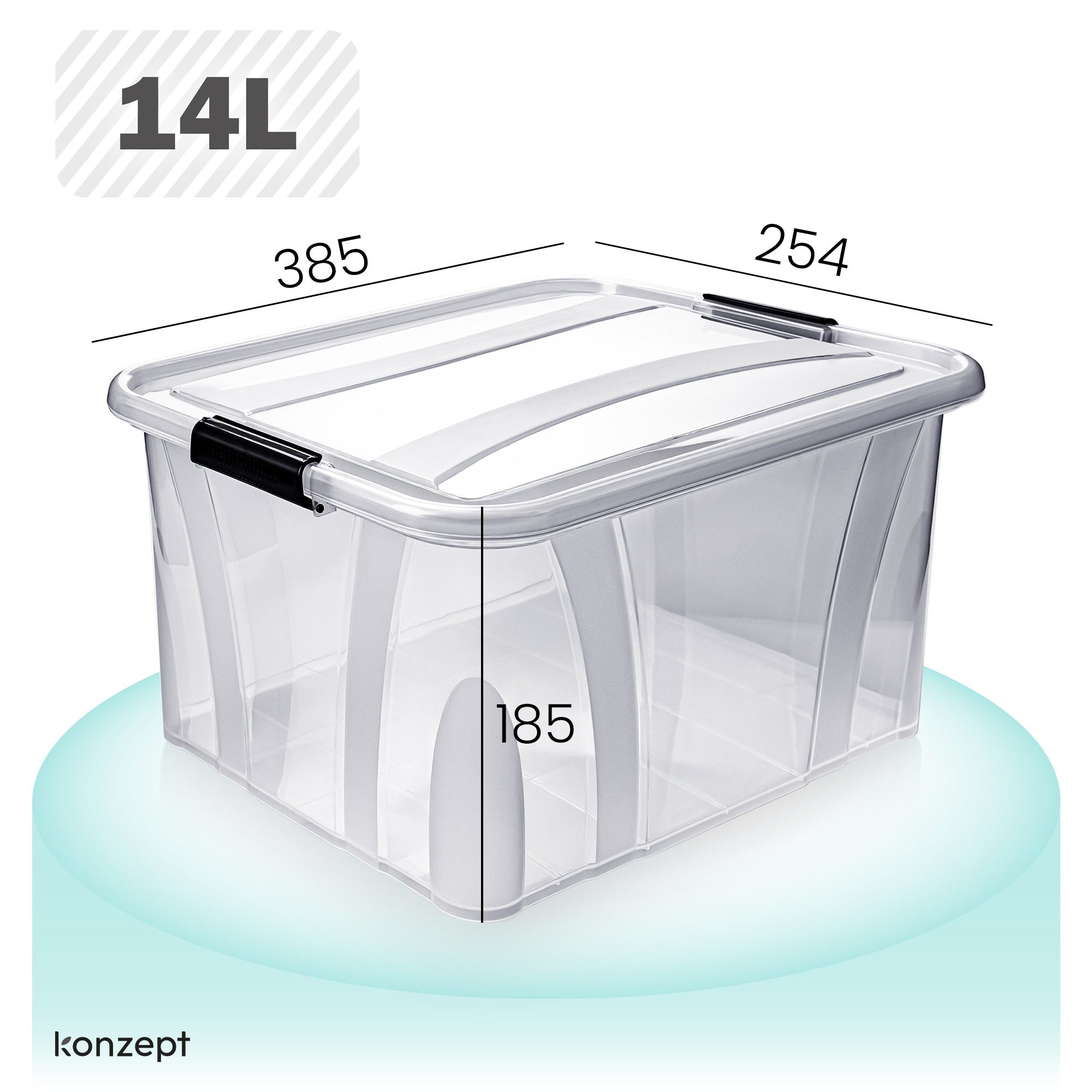 KONZEPT Aufbewahrungsbox mit Deckel groß Set BPA Frei Kunststoff, Aufbewahr günstig online kaufen