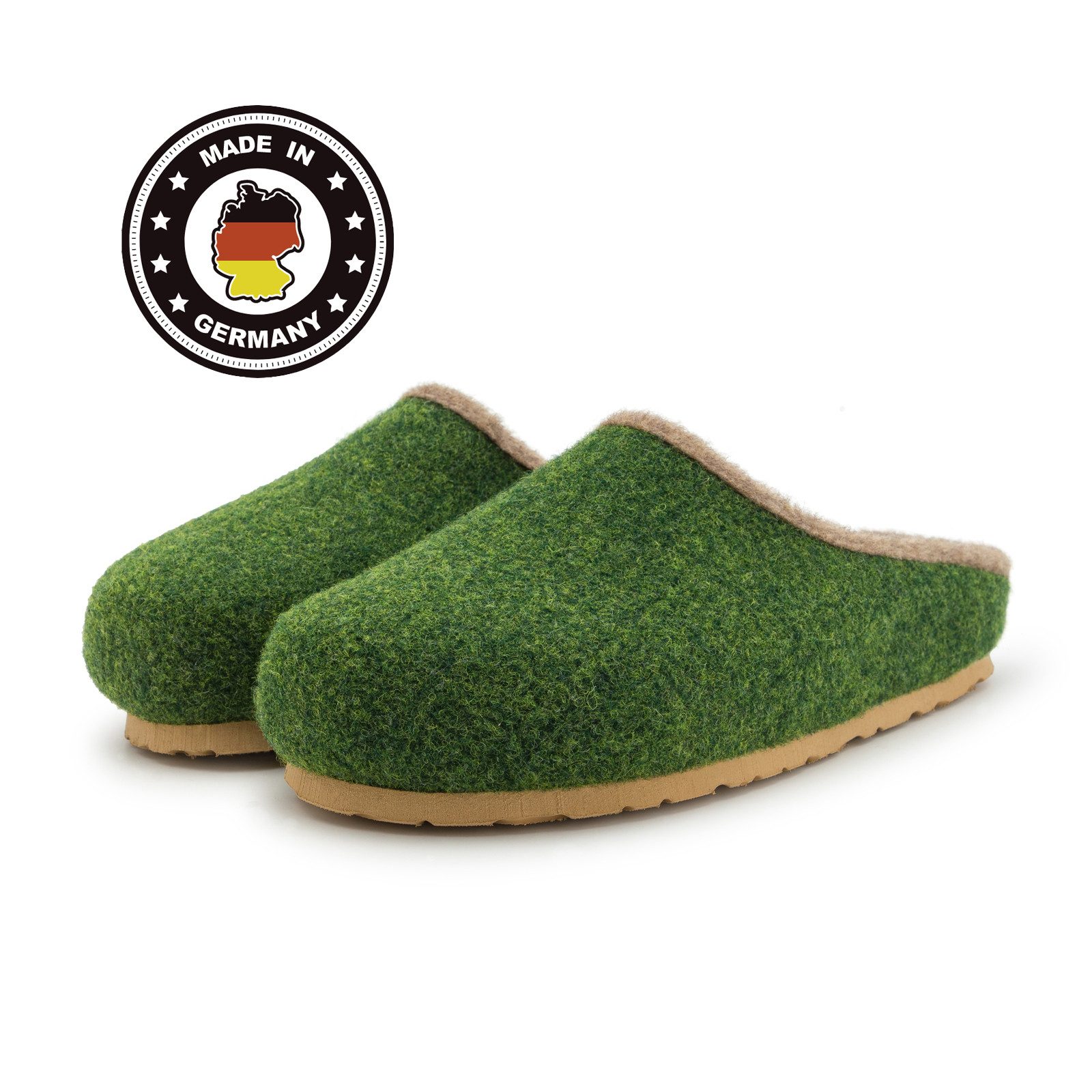 Pantoffelmann Filzclogs mit Fußbett Filzhausschuhe Herren Damen Filz Clog Pantoffel Hausschuh (1 Paar) hoher Tragekomfort, angenehme Passform