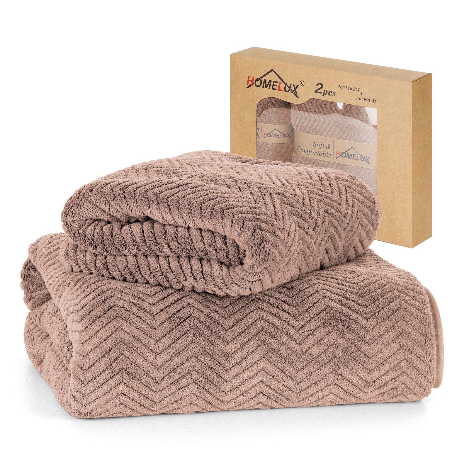 HOMELUX Handtuch Set 2 / 3 / 4 teilig Badetuch Set + Towel saugstarkes Frottiertücher Set, (Badetuch, 2-St), Saugstark mit griffiger Oberfläche