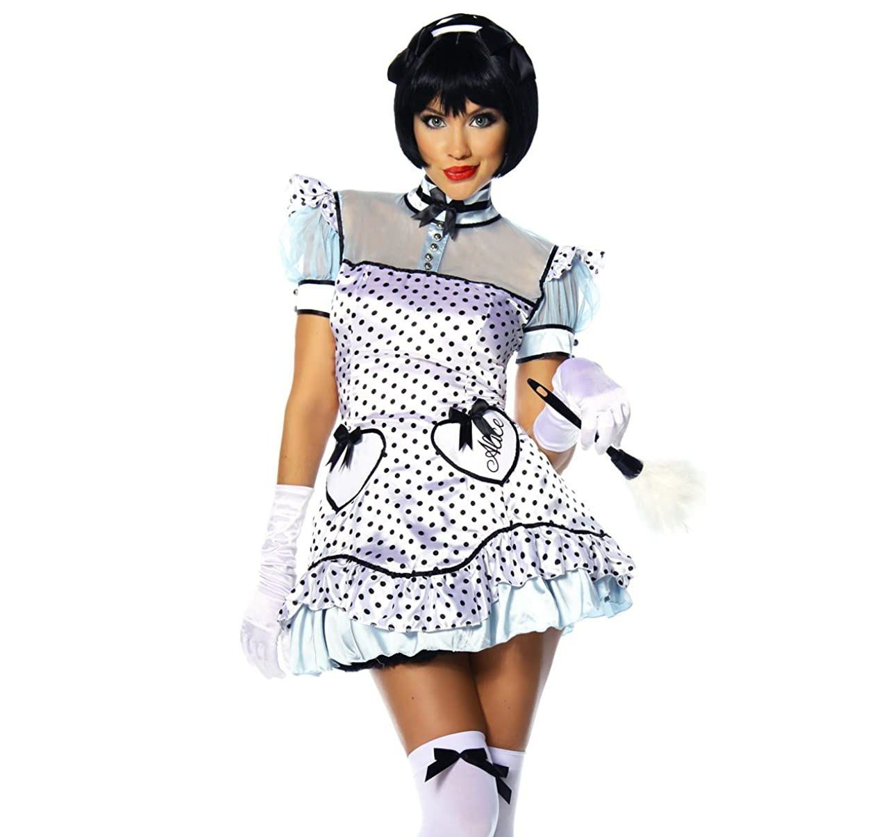 Kostüm Dienstmädchen-Kostüm "Alice" Maid Set: Kleid Haarreif String